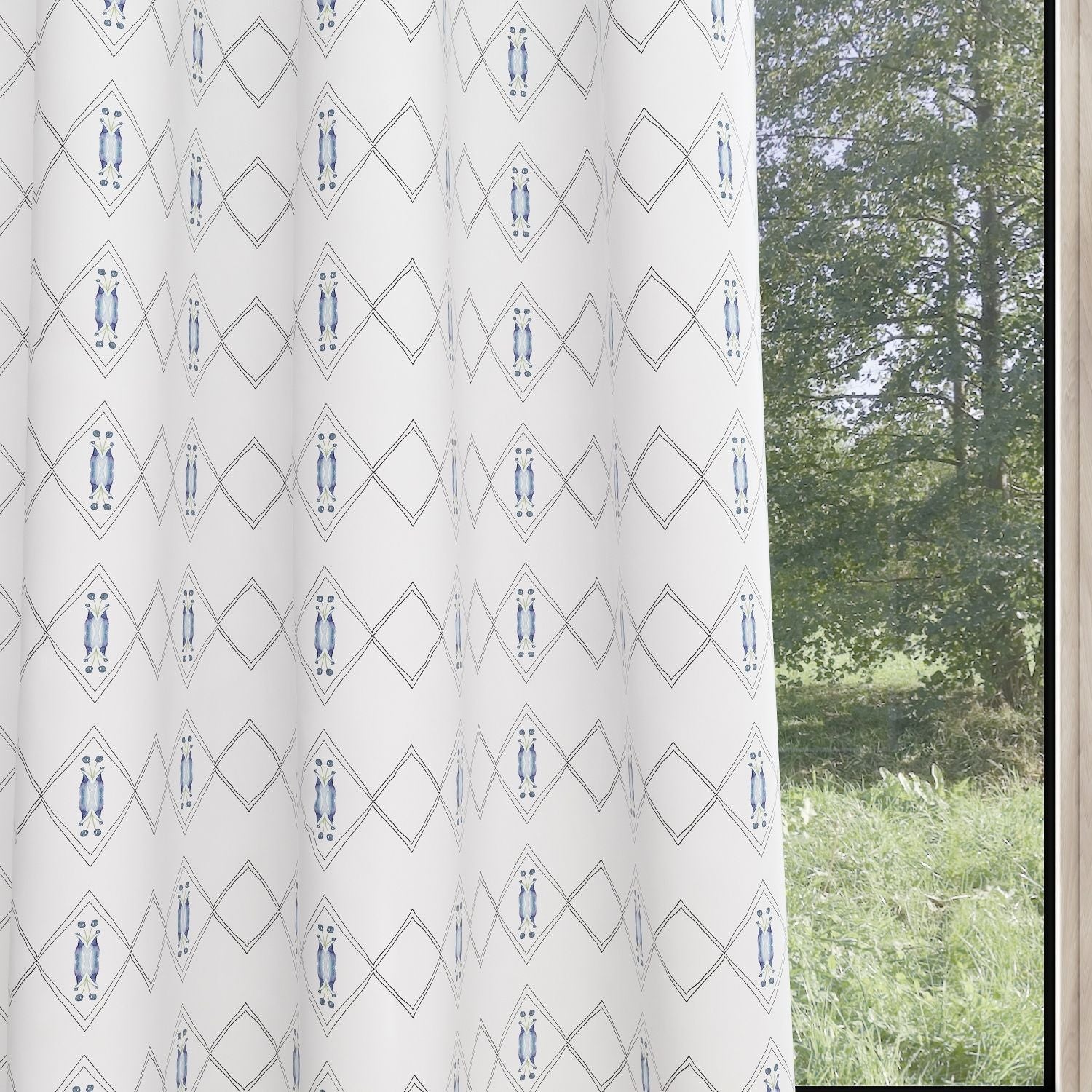 Kids & Nursery Blackout Curtains - Blues in White