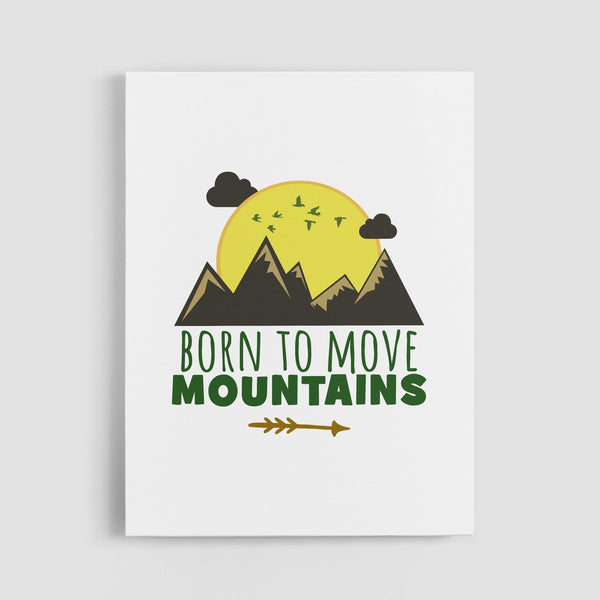 Mountains Wall Art for Nurseries & Kid's Rooms - Born for Greatness