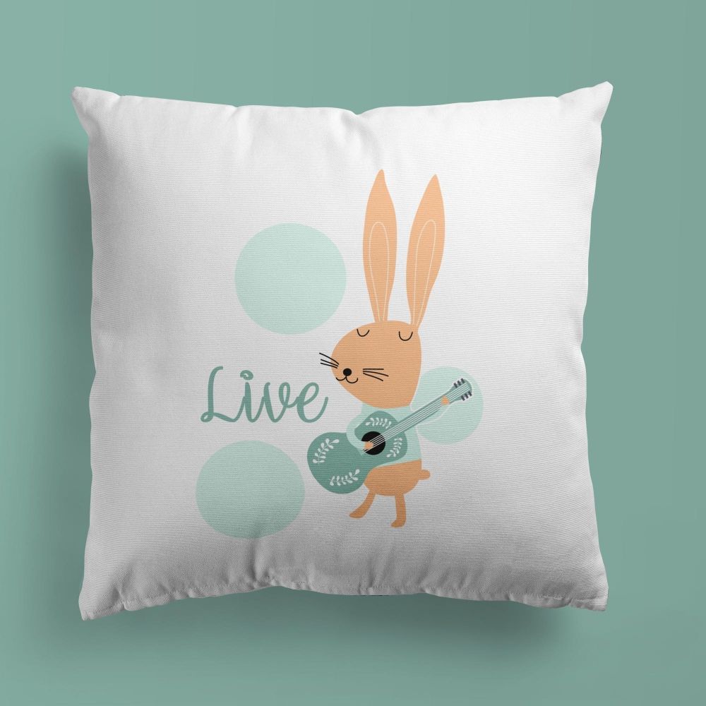 Bunny Throw Pillows | Set of 3 |  Live, Laugh, Love | For Nurseries & Kid's Rooms