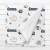 Personalized Elephant Blanket for Babies, Toddlers and Kids - Trunks and Kisses