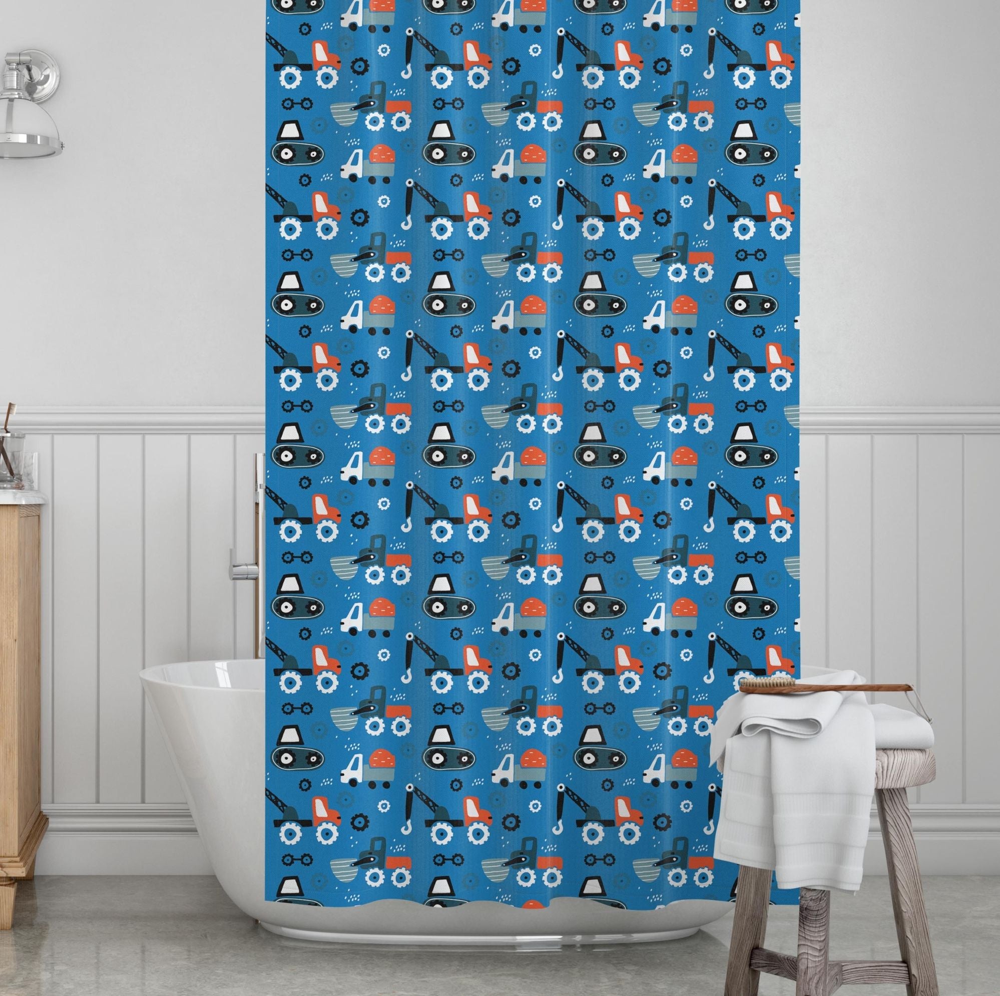 Constructions Kids' Shower Curtains - Wheely Cool