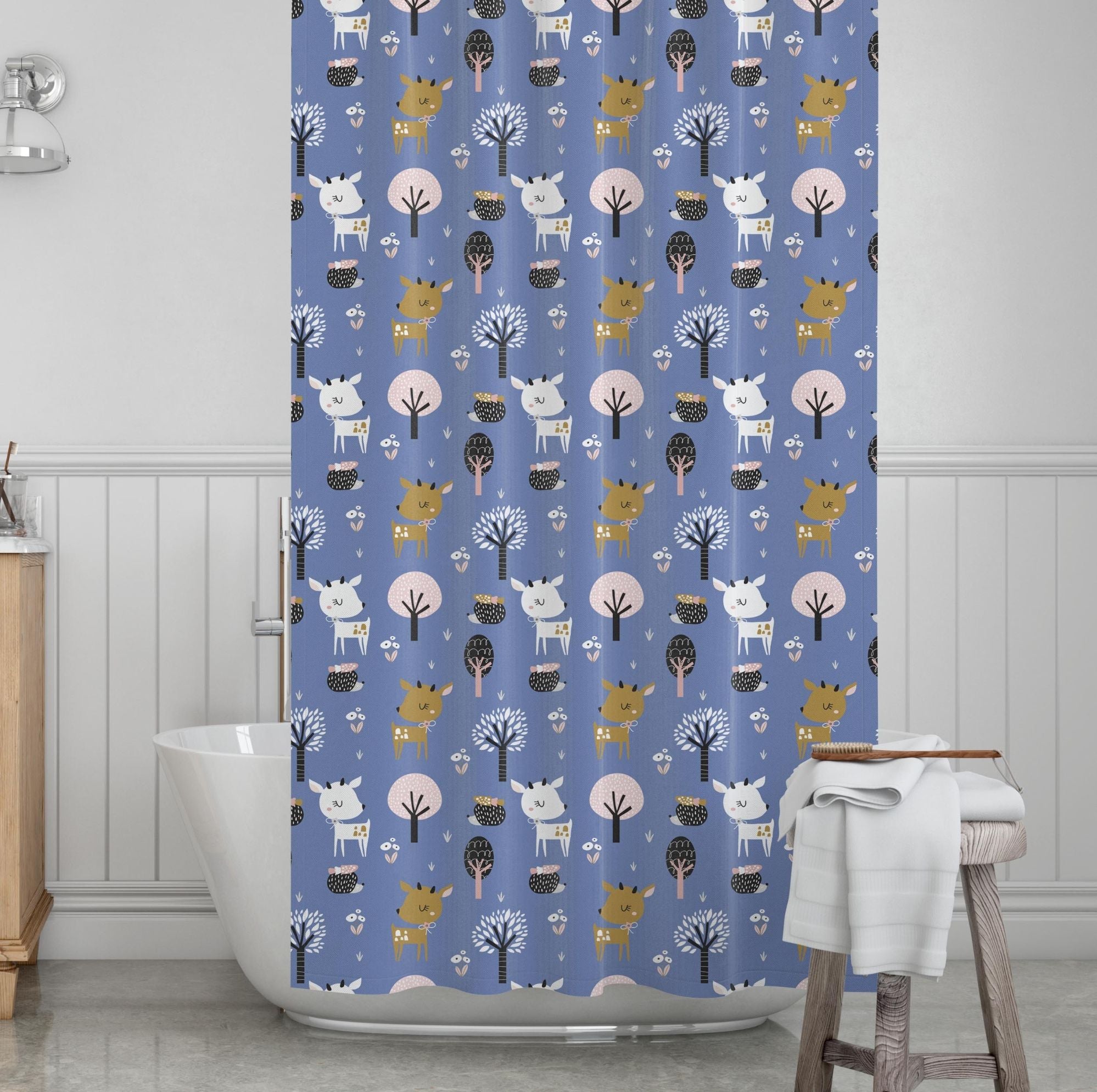 Deer Kids' Shower Curtains - On the Hedge