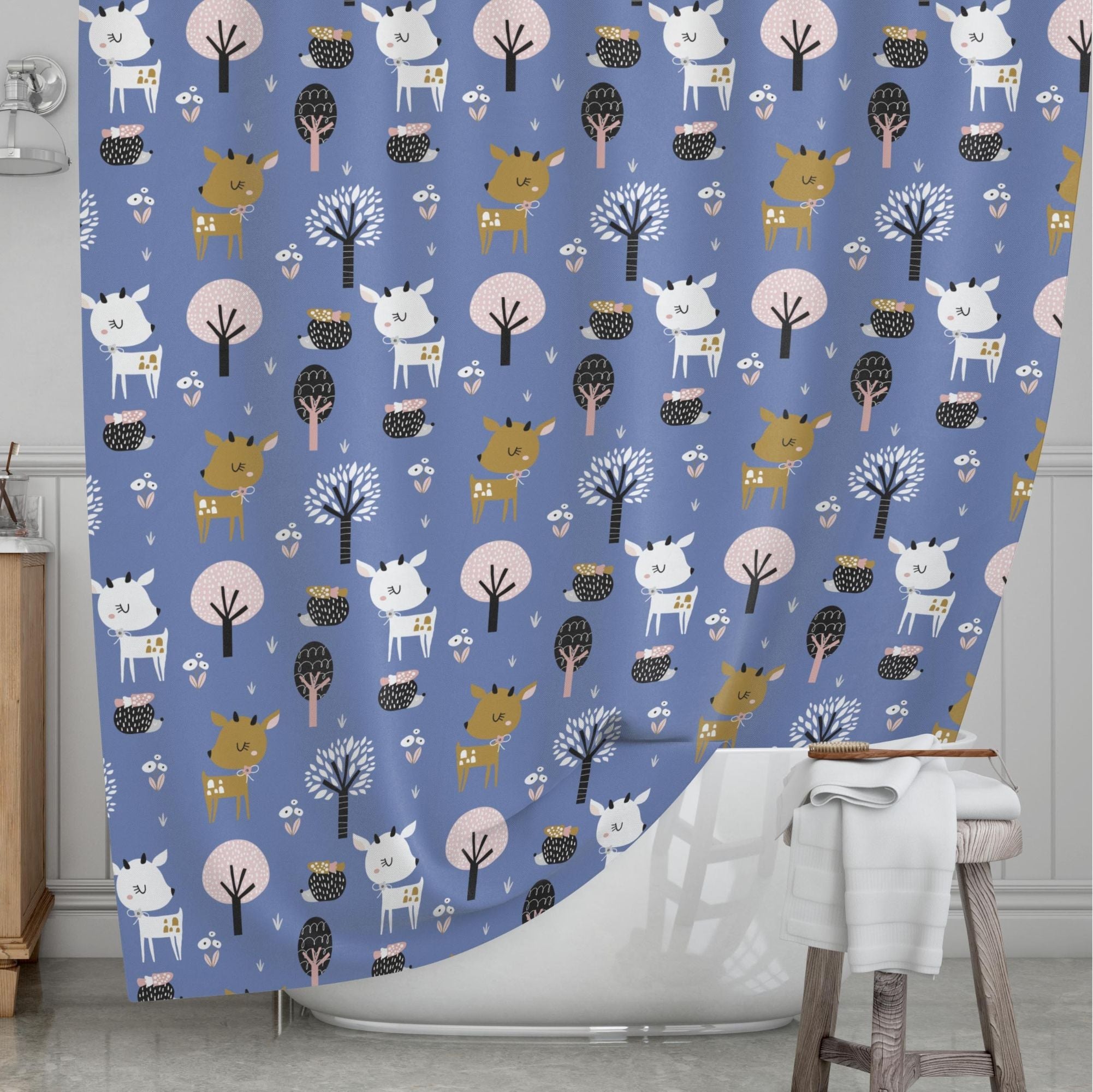 Deer Kids' Shower Curtains - On the Hedge