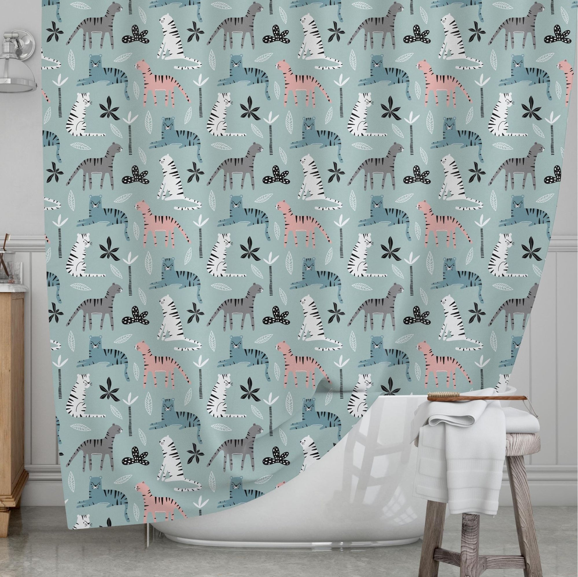 Tiger Kids' Shower Curtains - Big Catty-Tude