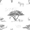 Animals Kids & Nursery Blackout Curtains - Black and White Safari