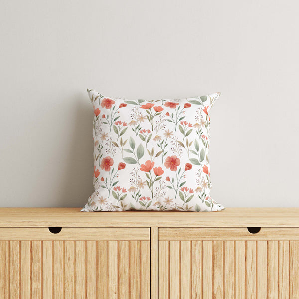 Floral Kids & Nursery Throw Pillow - Ruby Reds