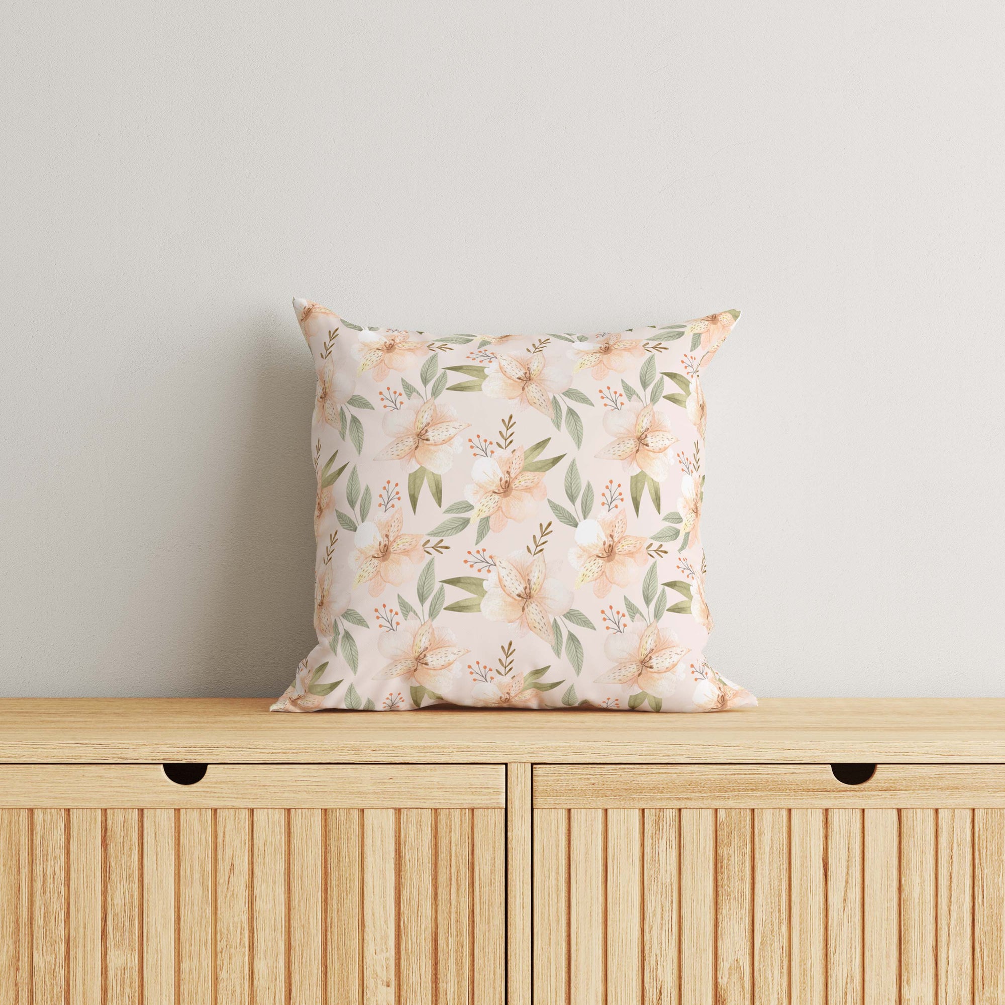 Floral Kids & Nursery Throw Pillow - Peachy Bulbs