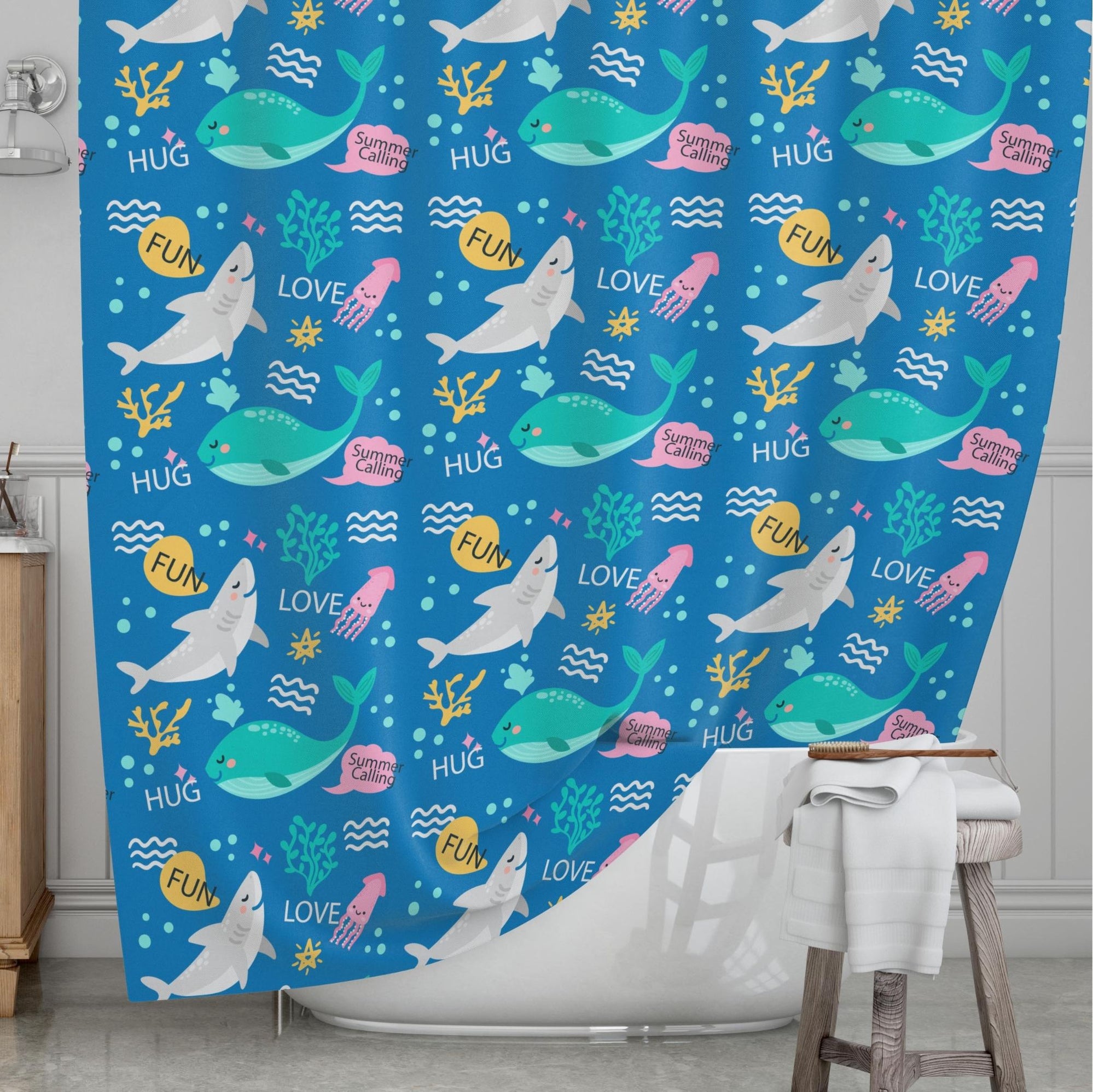 Underwater Kids' Shower Curtains - Underwater Summer