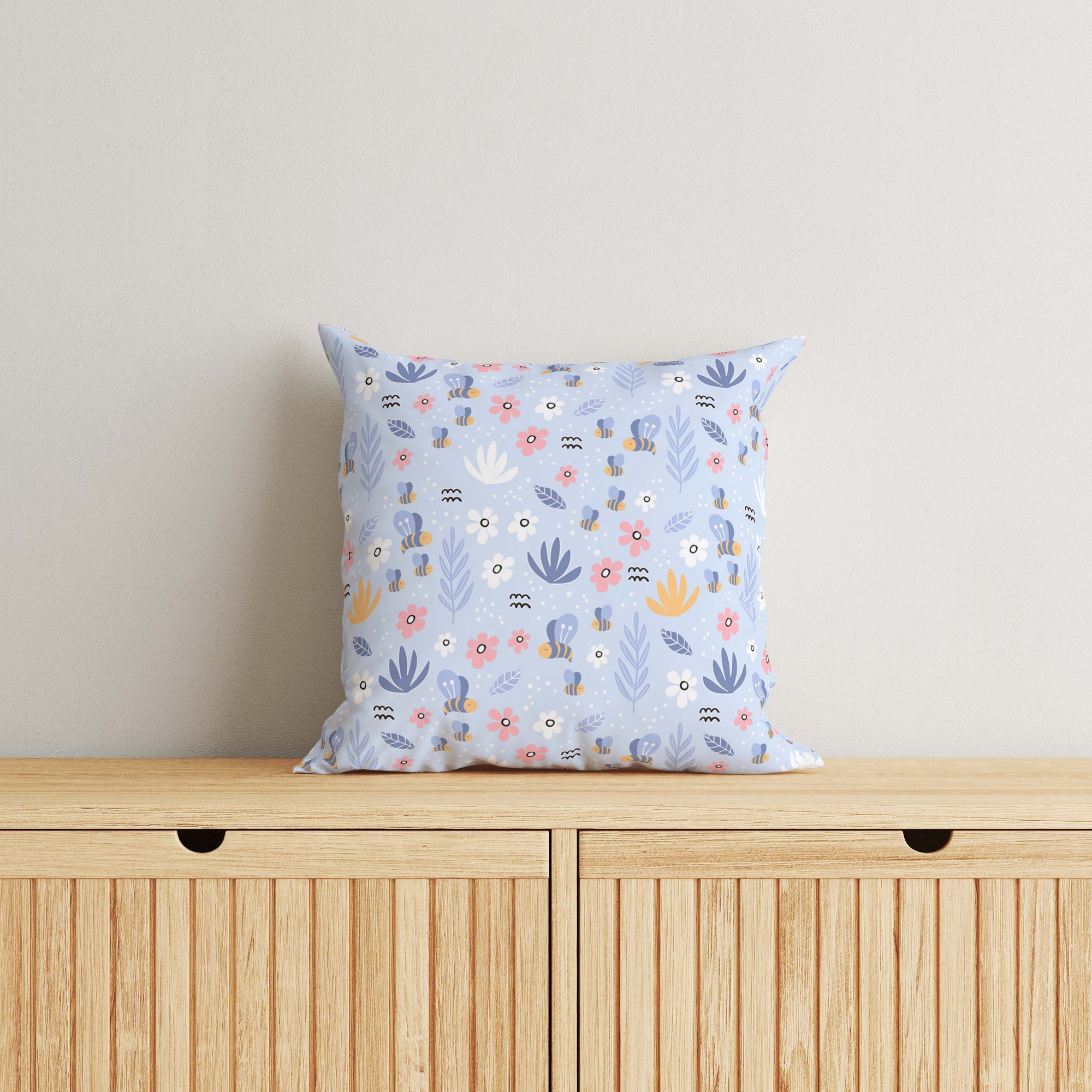 Floral Kids & Nursery Throw Pillow - Bee's Paradise