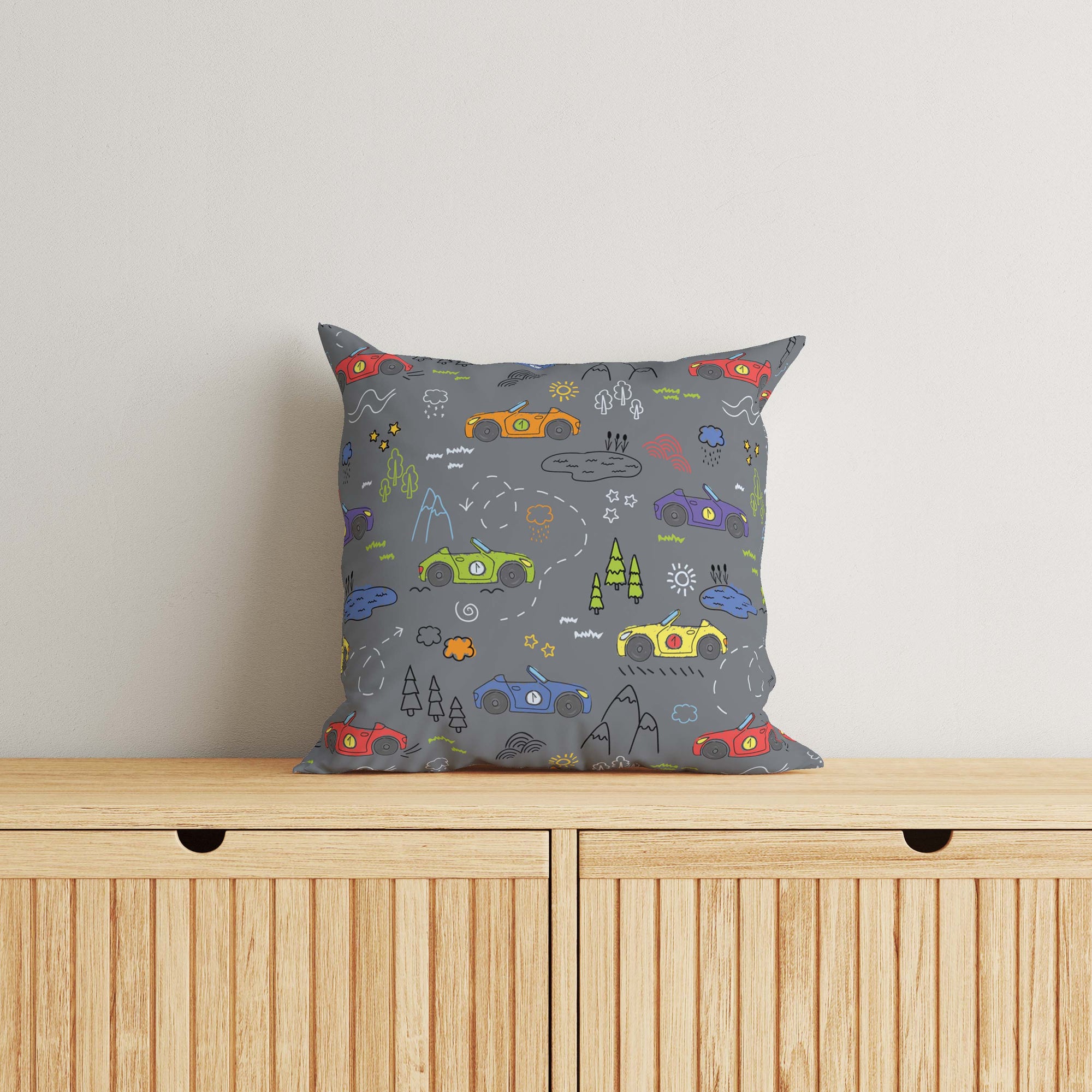 Cars Kids & Nursery Throw Pillow - At Full Throttle