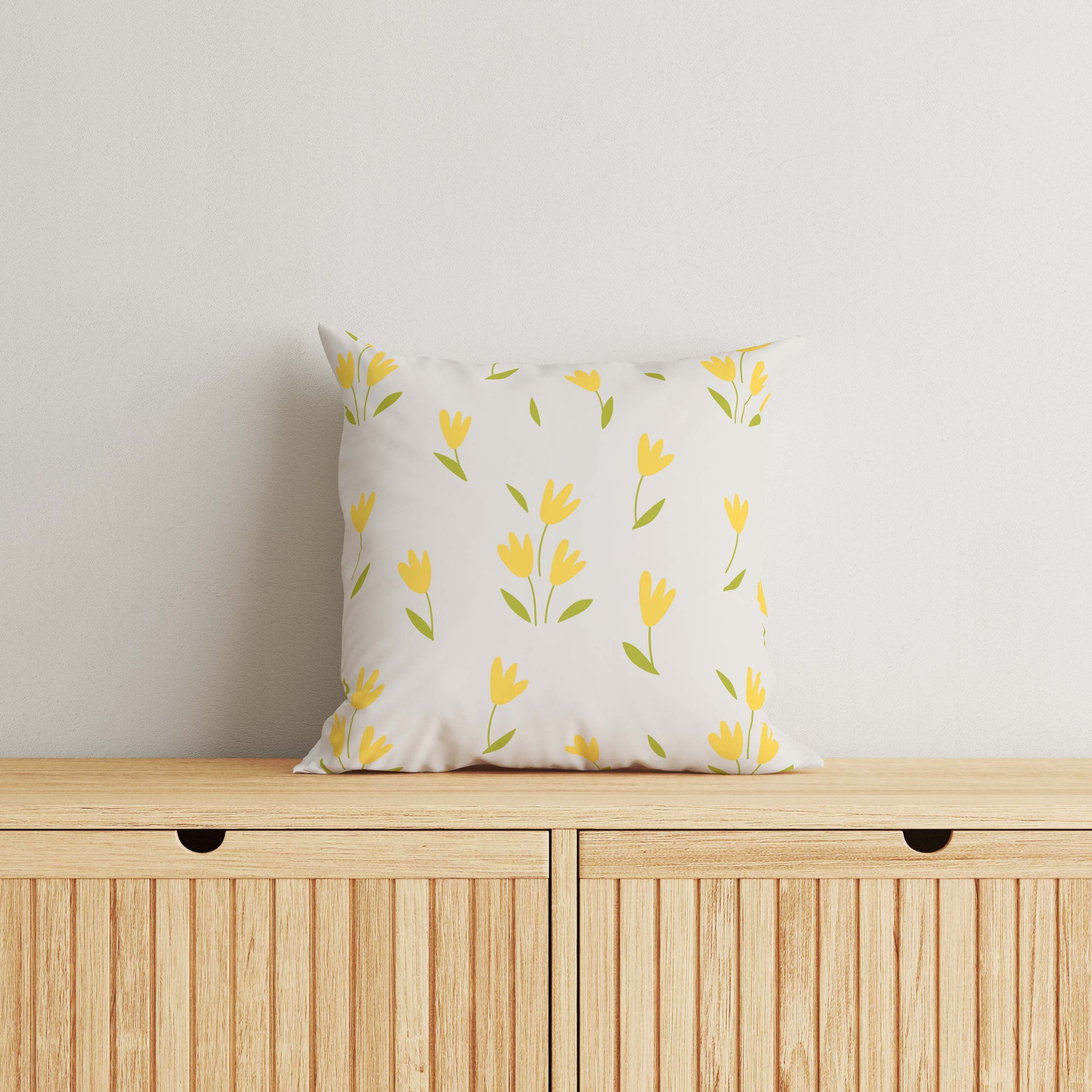 Floral Kids & Nursery Throw Pillow - Yellow Tulles