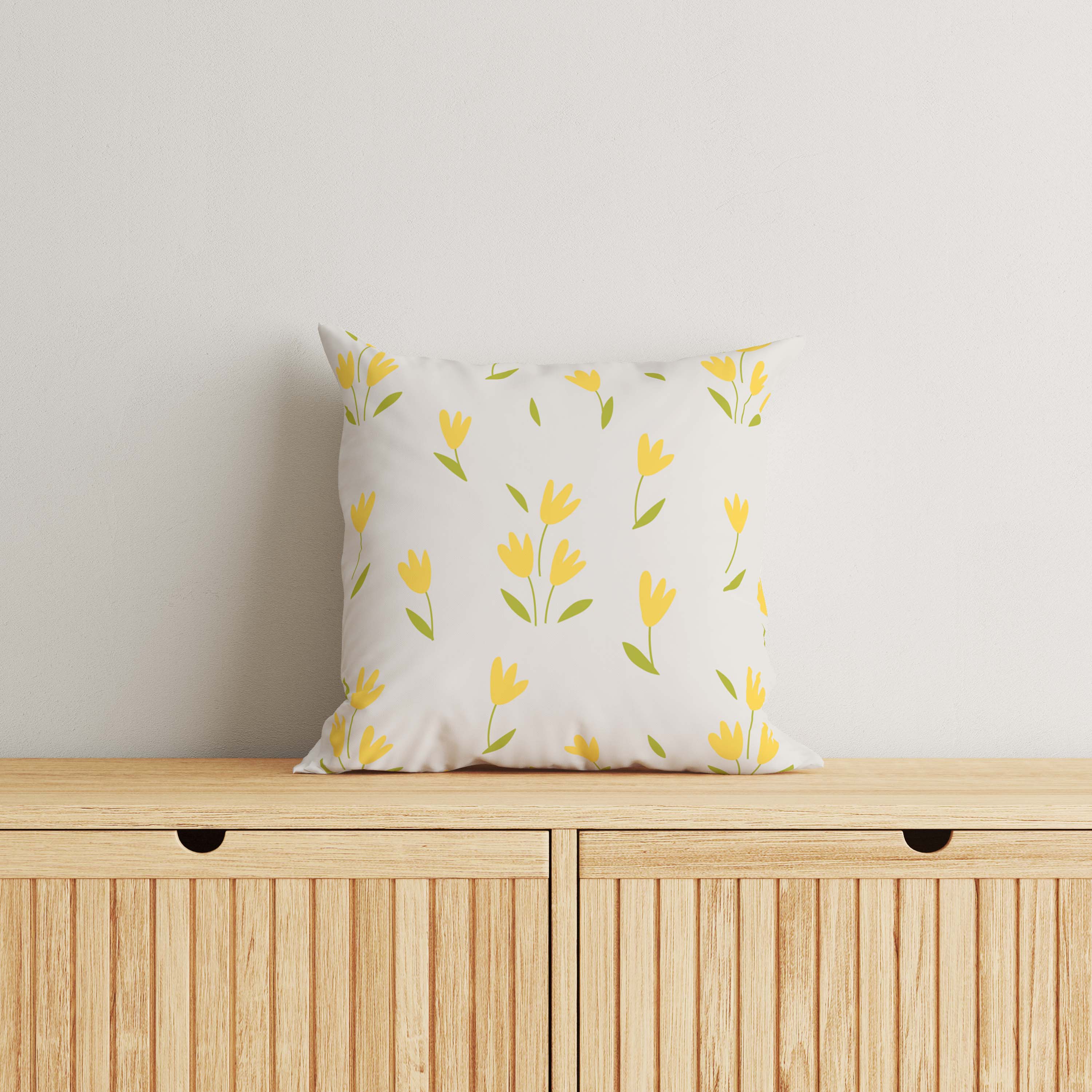 Floral Kids & Nursery Throw Pillow - Yellow Tulles