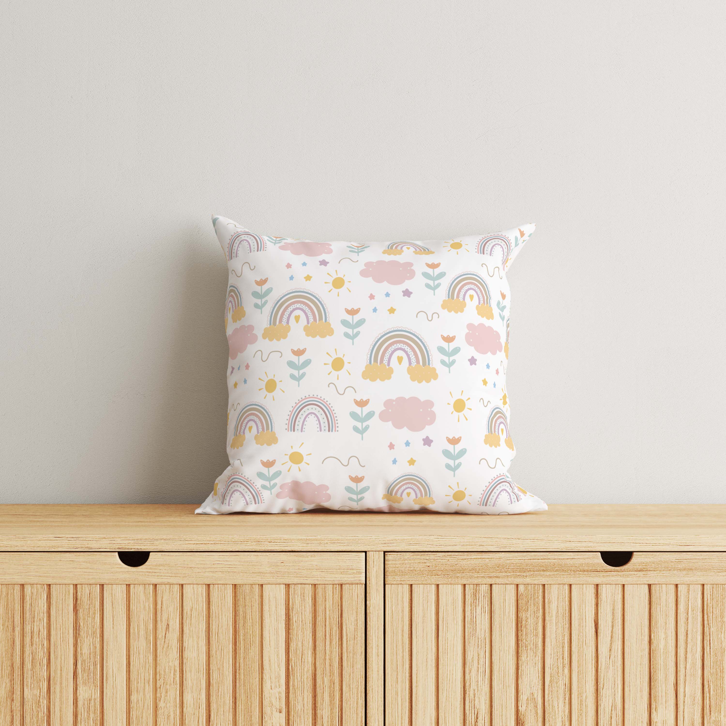 Rainbow Kids & Nursery Throw Pillow - Rainbow Spotlight