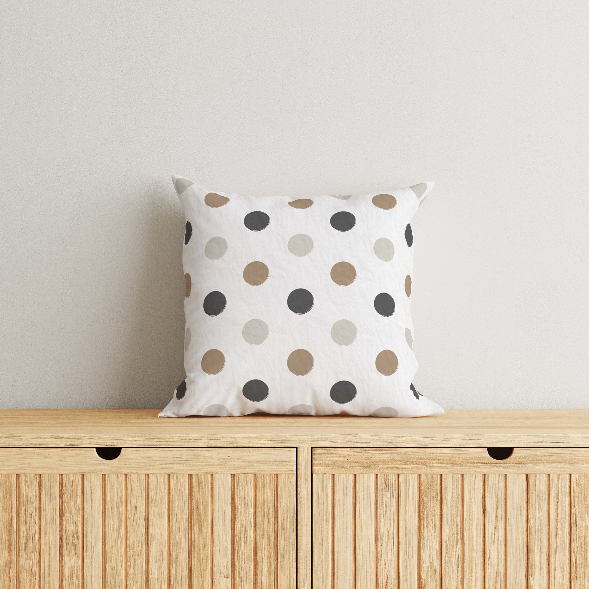 Kids & Nursery Throw Pillow - Neutral Polkas