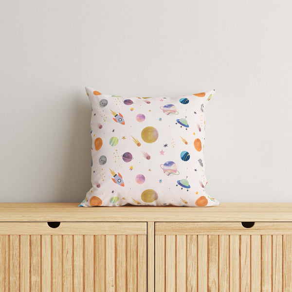 Space Kids & Nursery Throw Pillow - Marbled Planets