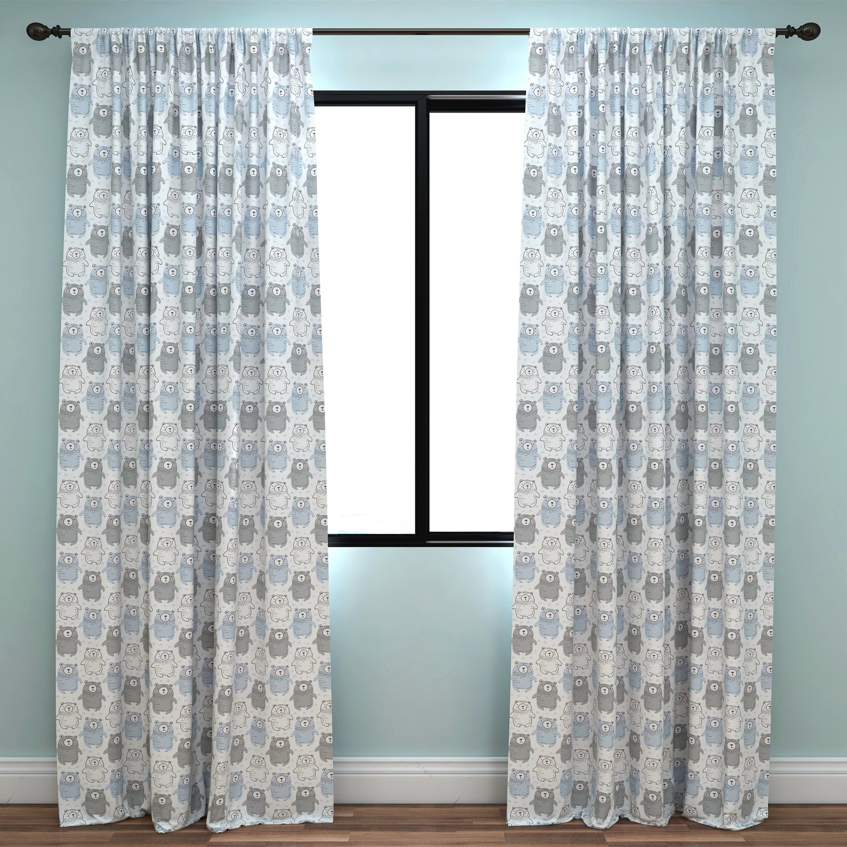 Bear Kids & Nursery Blackout Curtains - Fuzzy Cuddles