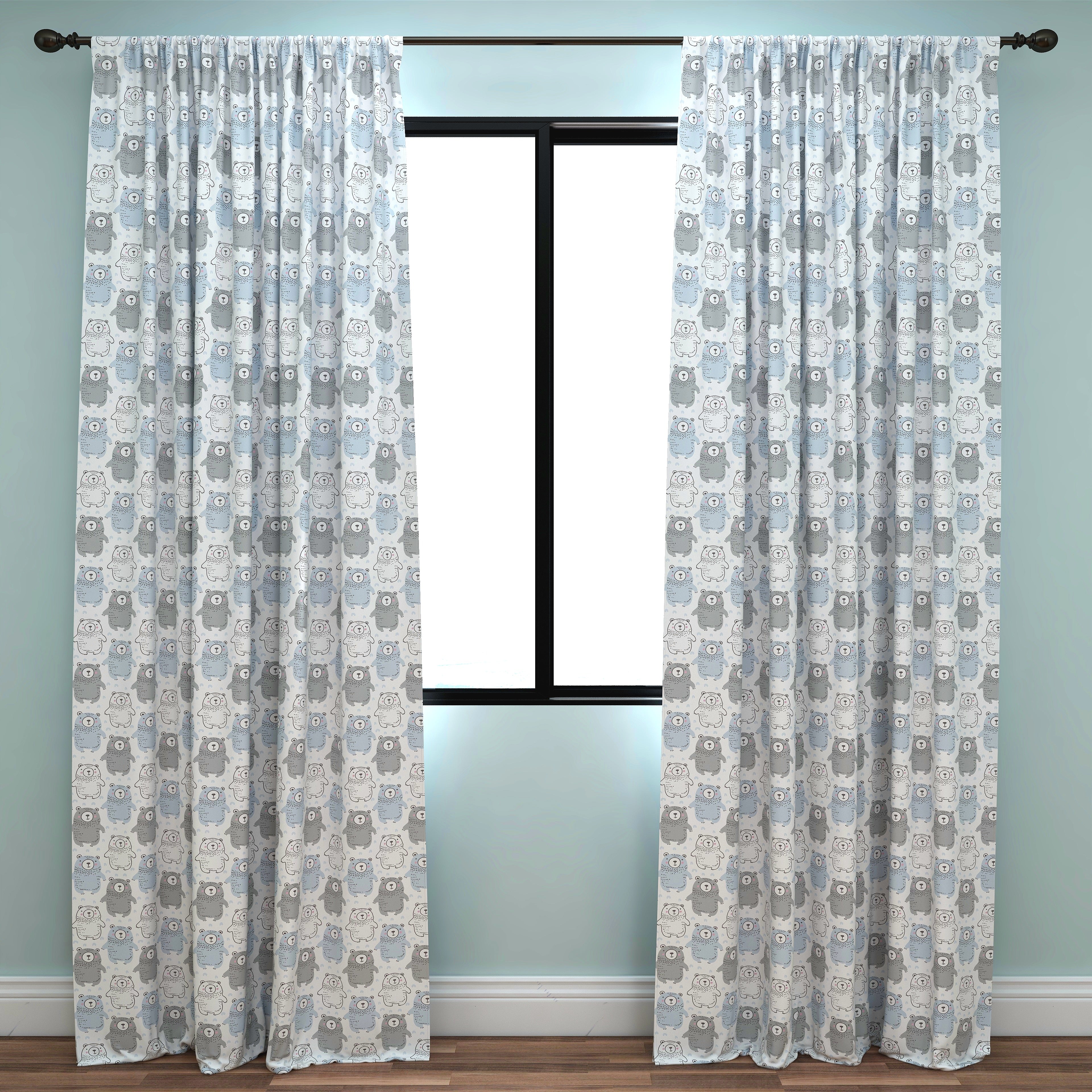 Bear Kids & Nursery Blackout Curtains - Fuzzy Cuddles