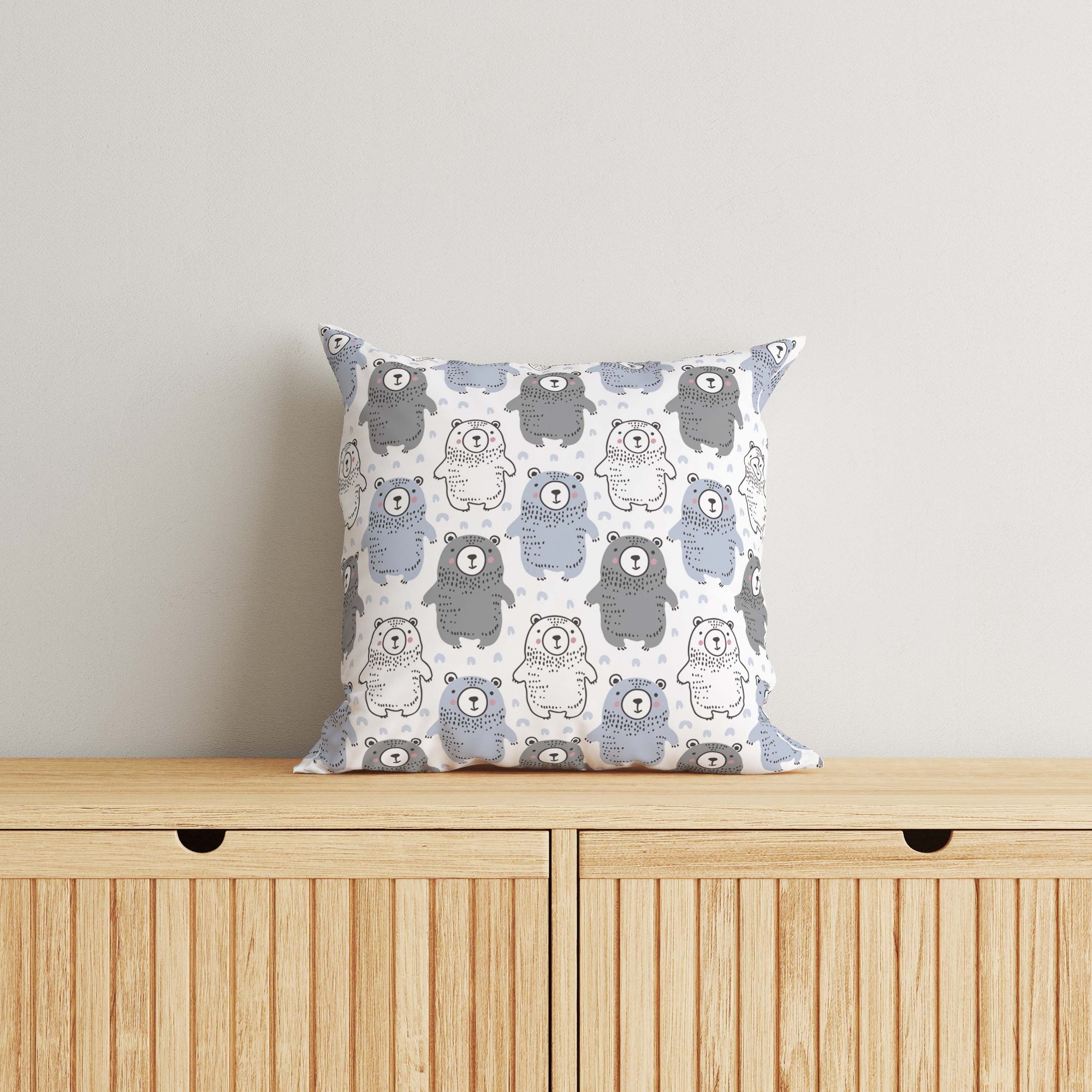 Bear Kids & Nursery Throw Pillow - Fuzzy Cuddles