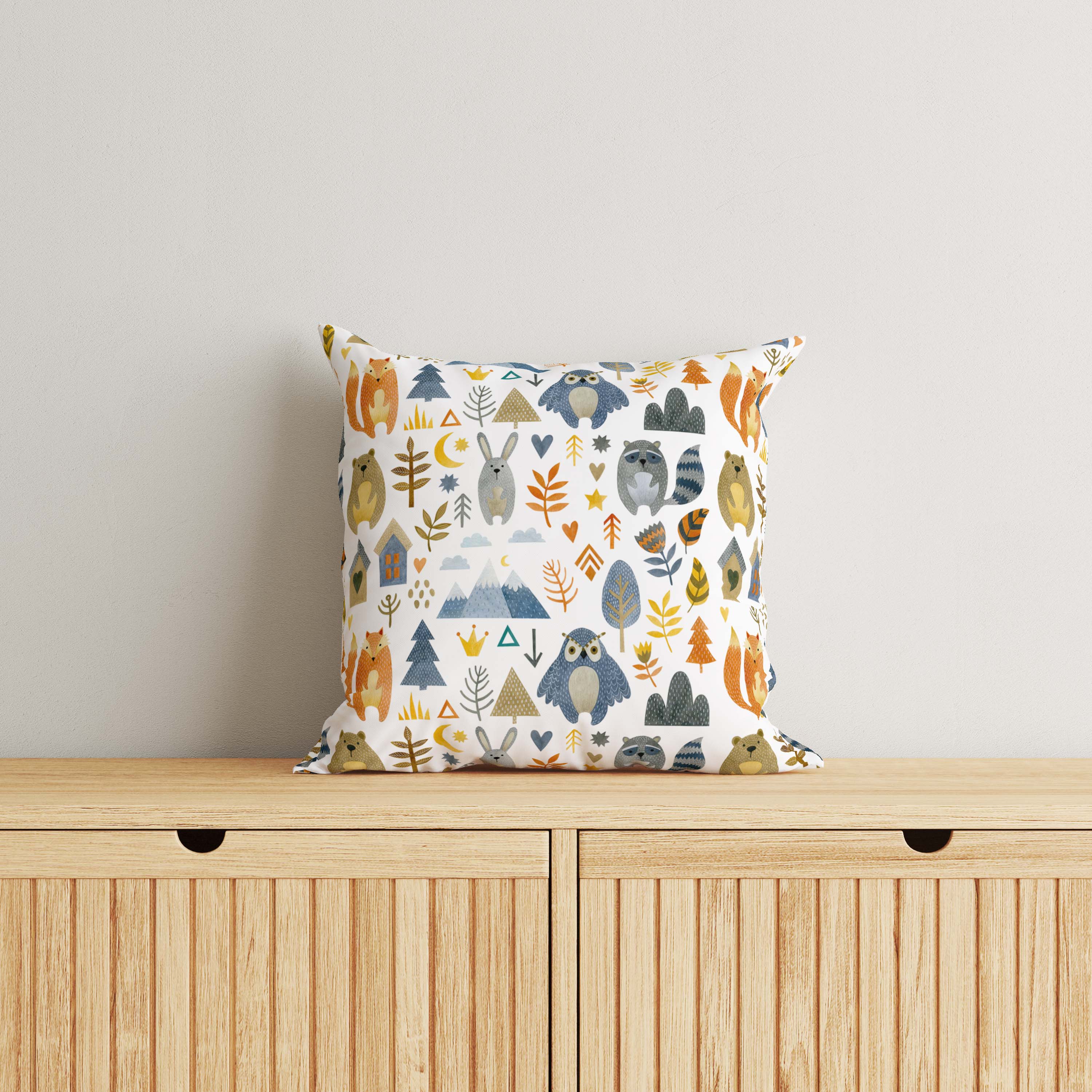 Animals Kids & Nursery Throw Pillow - Sleepy Eyes