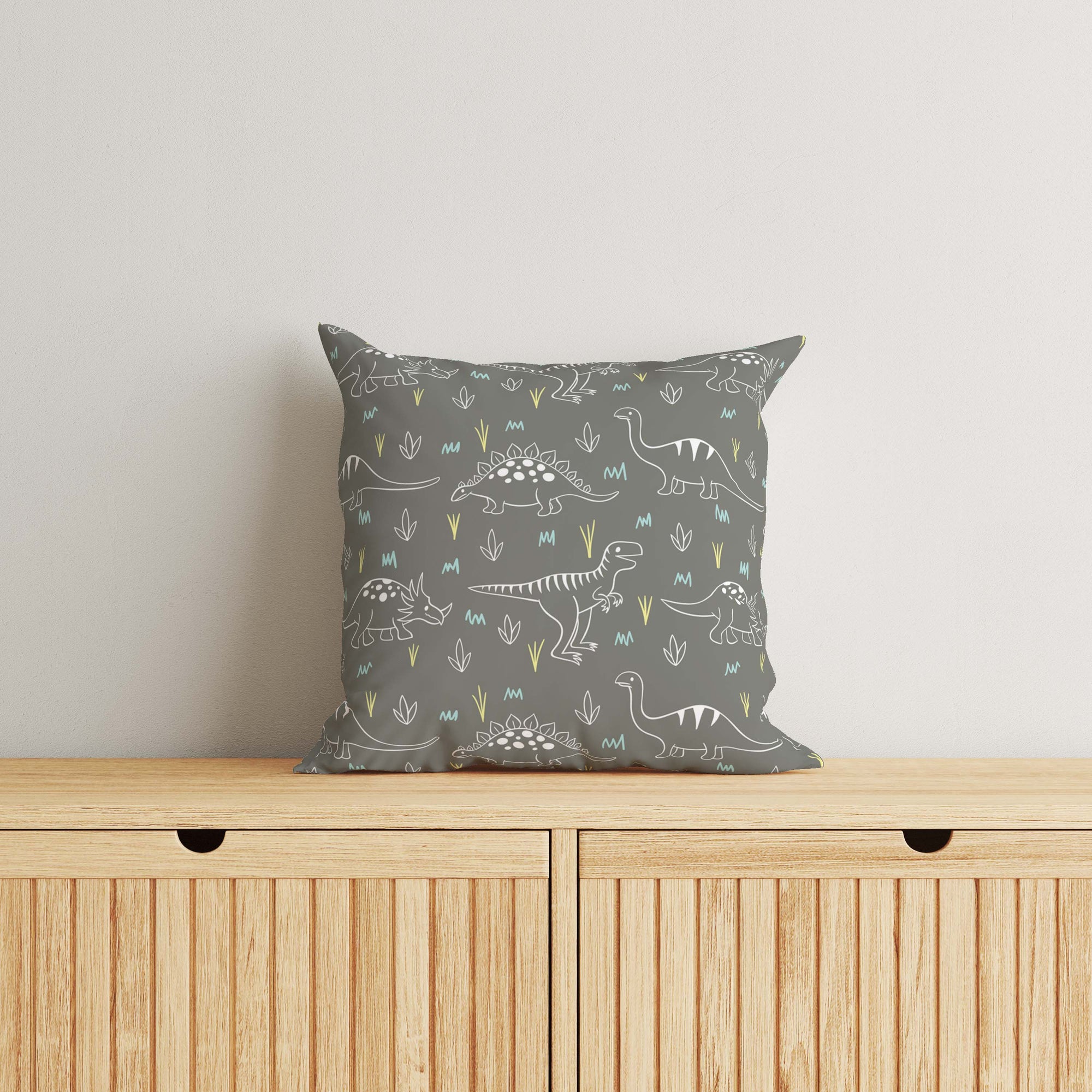 Dinosaur Kids & Nursery Throw Pillow - Dino Scribbles