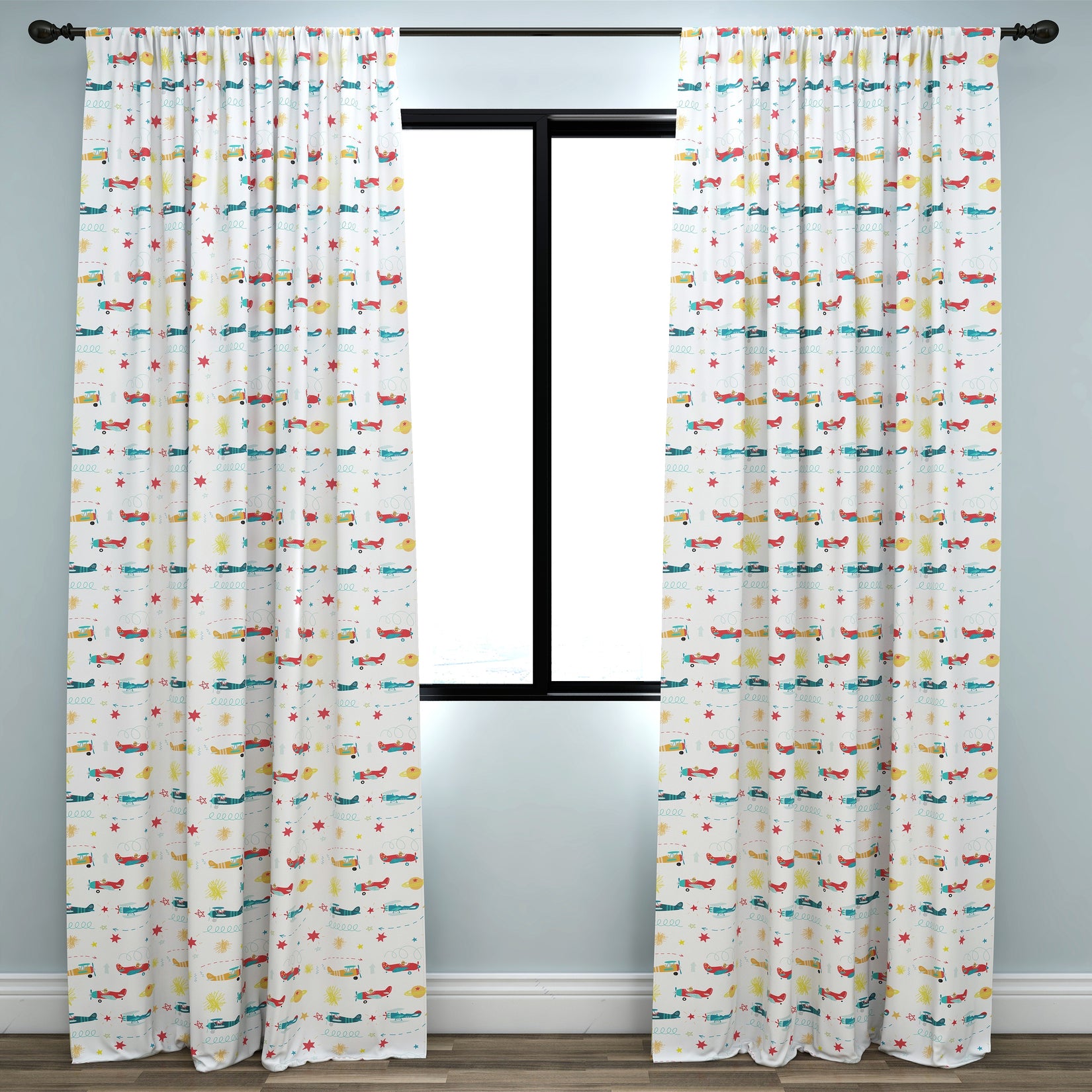 Airplane Kids & Nursery Blackout Curtains - Snuggly Landing