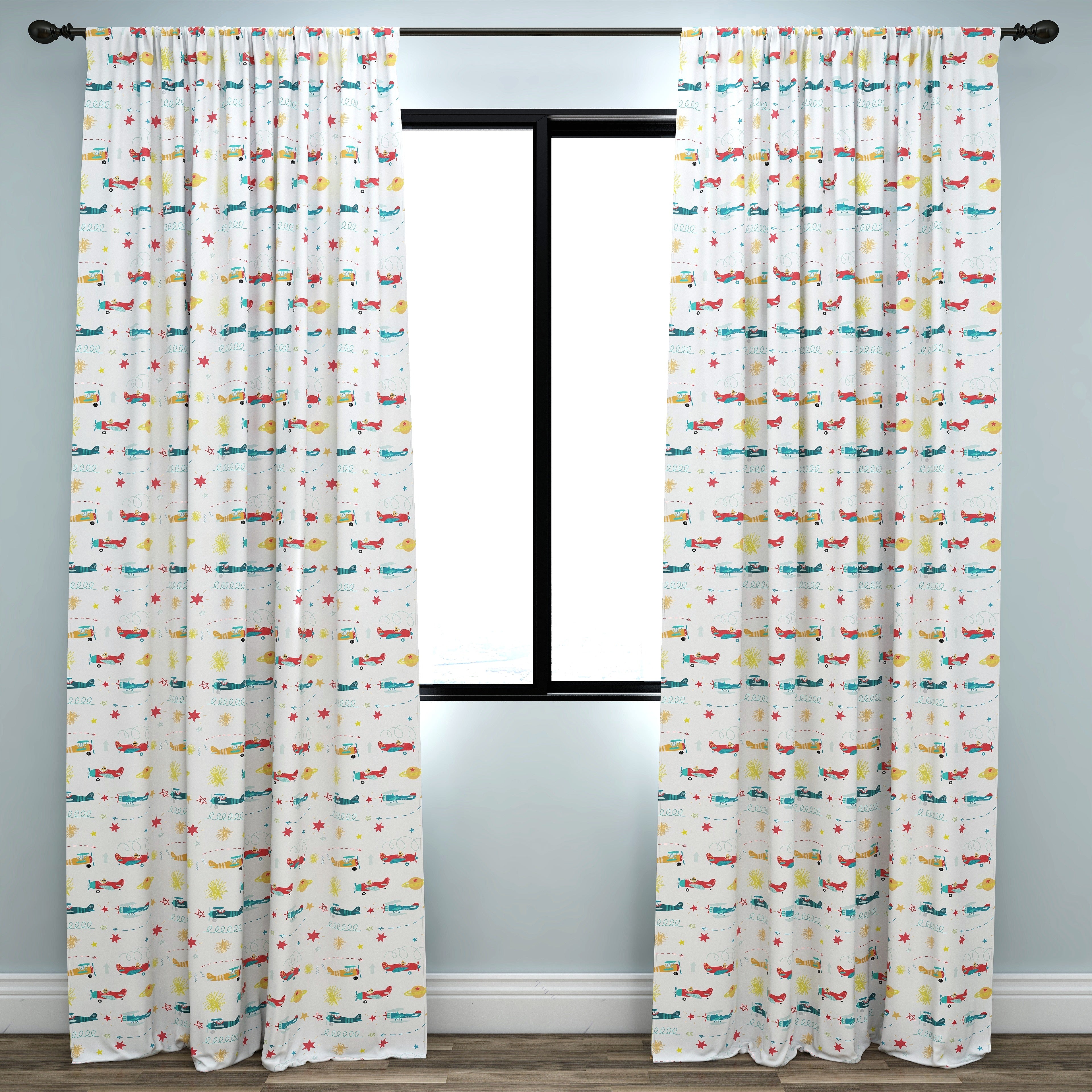 Airplane Kids & Nursery Blackout Curtains - Snuggly Landing