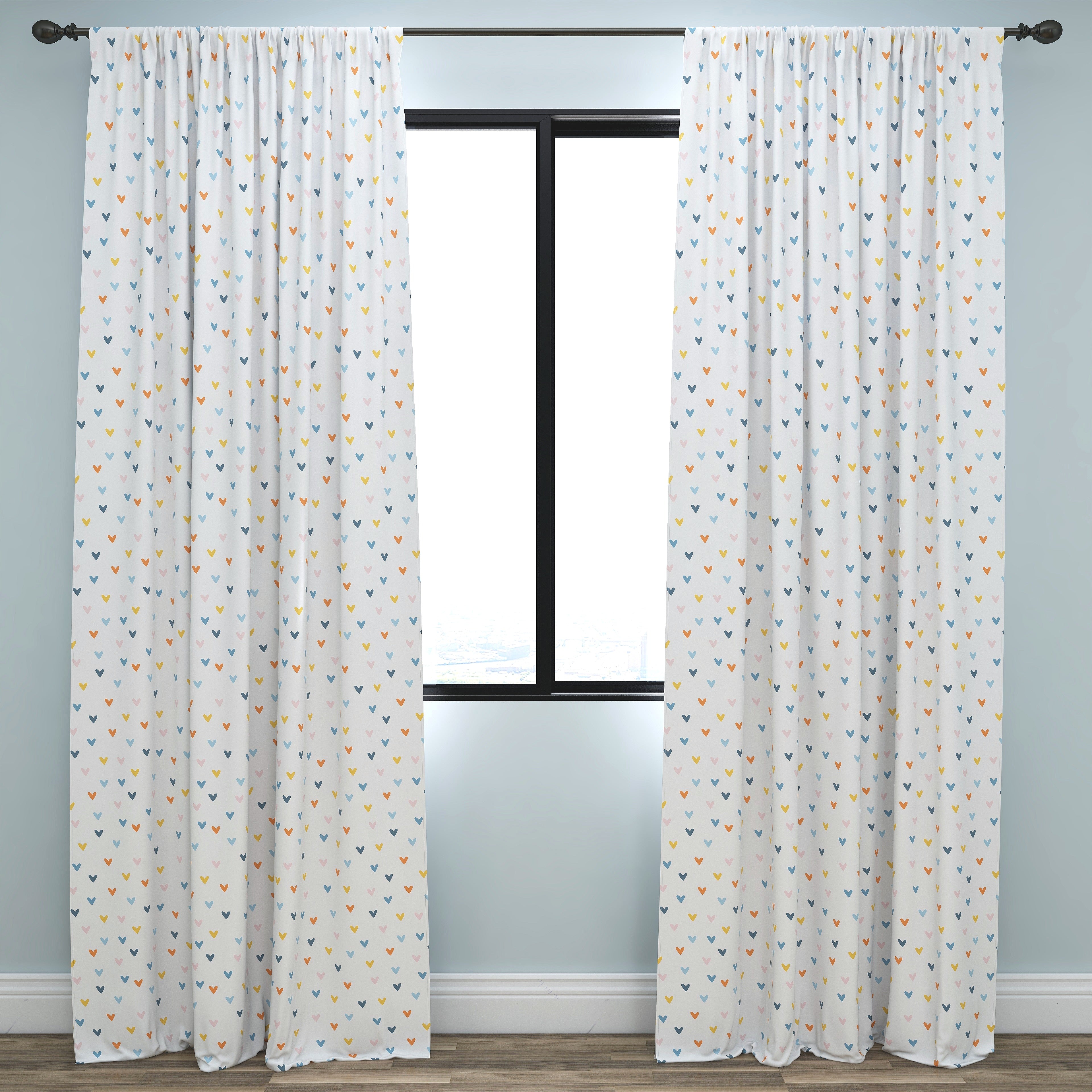 Hearts Kids & Nursery Blackout Curtains - Jazzy Hearts