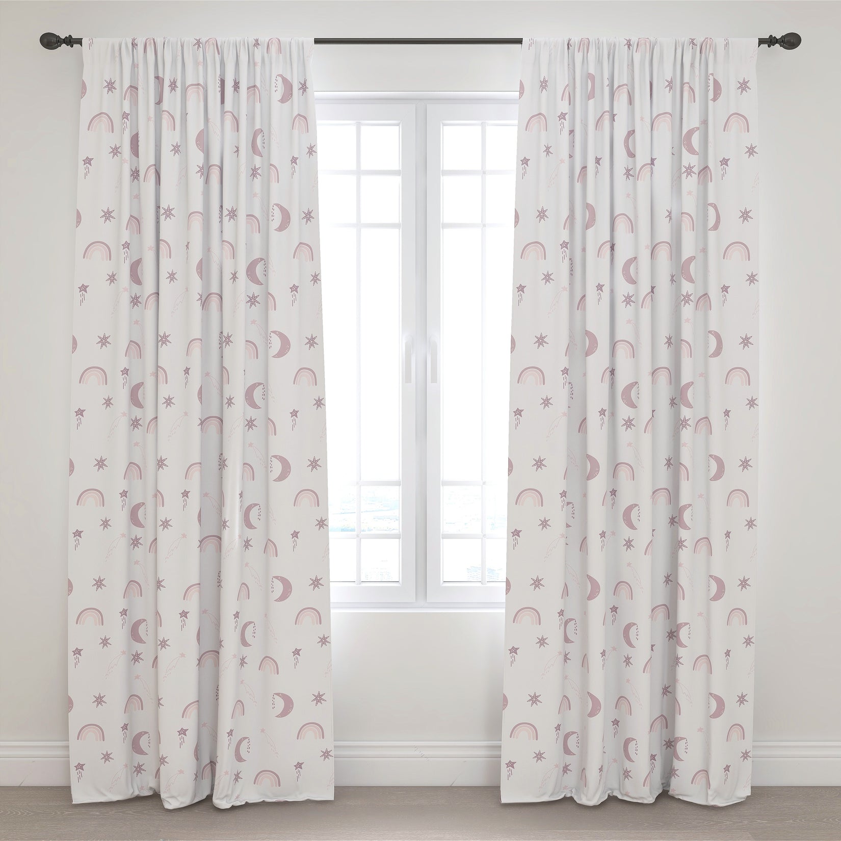 Rainbow Kids & Nursery Blackout Curtains - Rosy Bonds