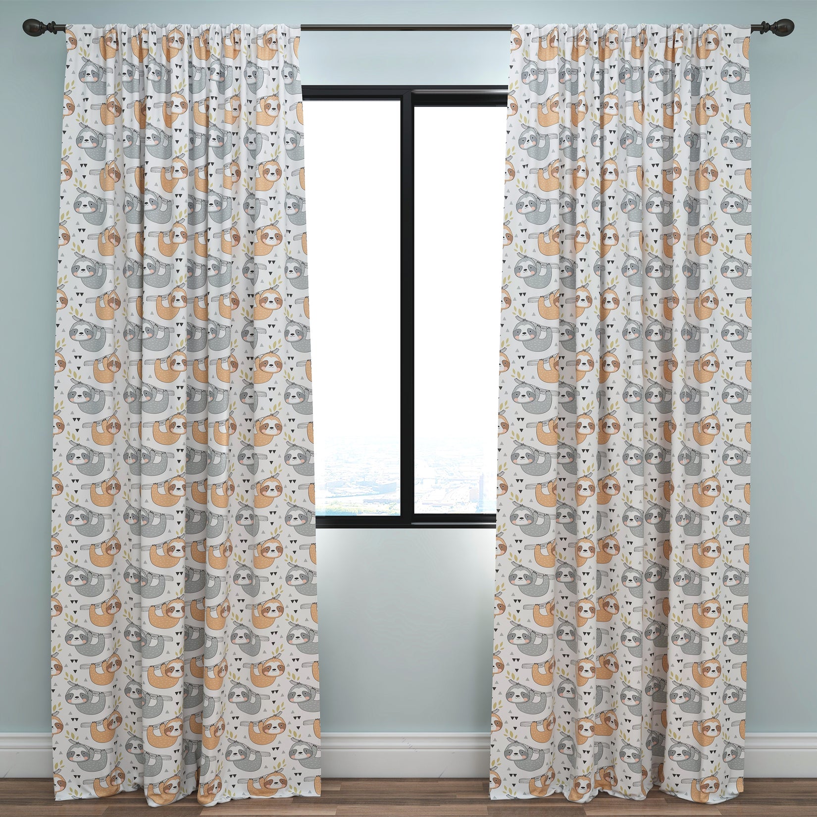 Sloth Kids & Nursery Blackout Curtains - Rise and Shine