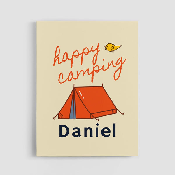 Personalized Camping Wall Art  | Set of 2 | Collection: Adventurer's Cabin | For Nurseries & Kid's Rooms