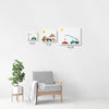 Construction Wall Art | Set of 3 | Collection: Powerful Builds | For Nurseries & Kid's Rooms