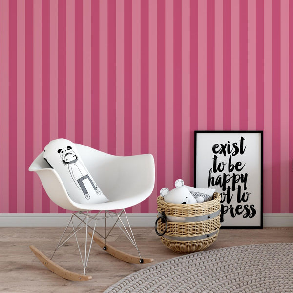 Hot Pink Peel and Stick or Traditional Wallpaper - Color It Pink