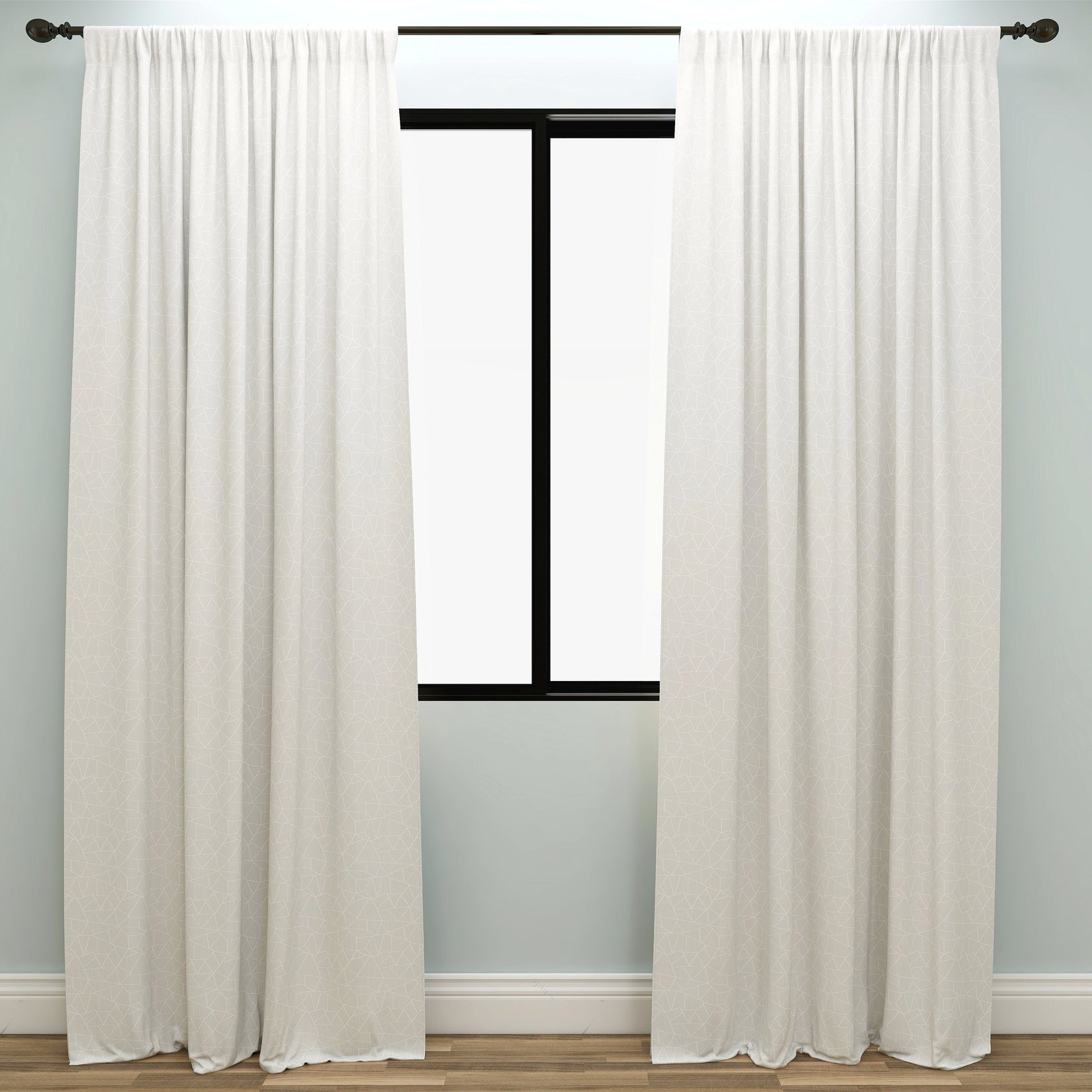 Cut Glass French Gray Slub Kids Curtains