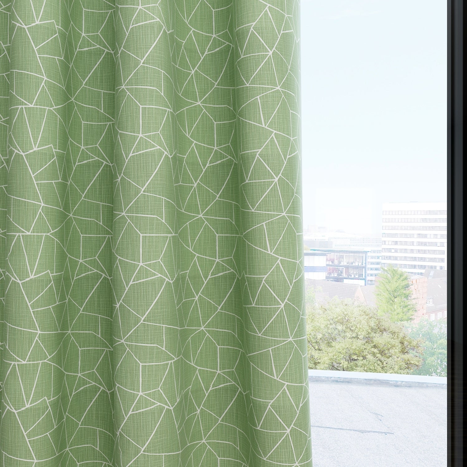 Cut Glass Pine Slub Canvas Kids Curtains