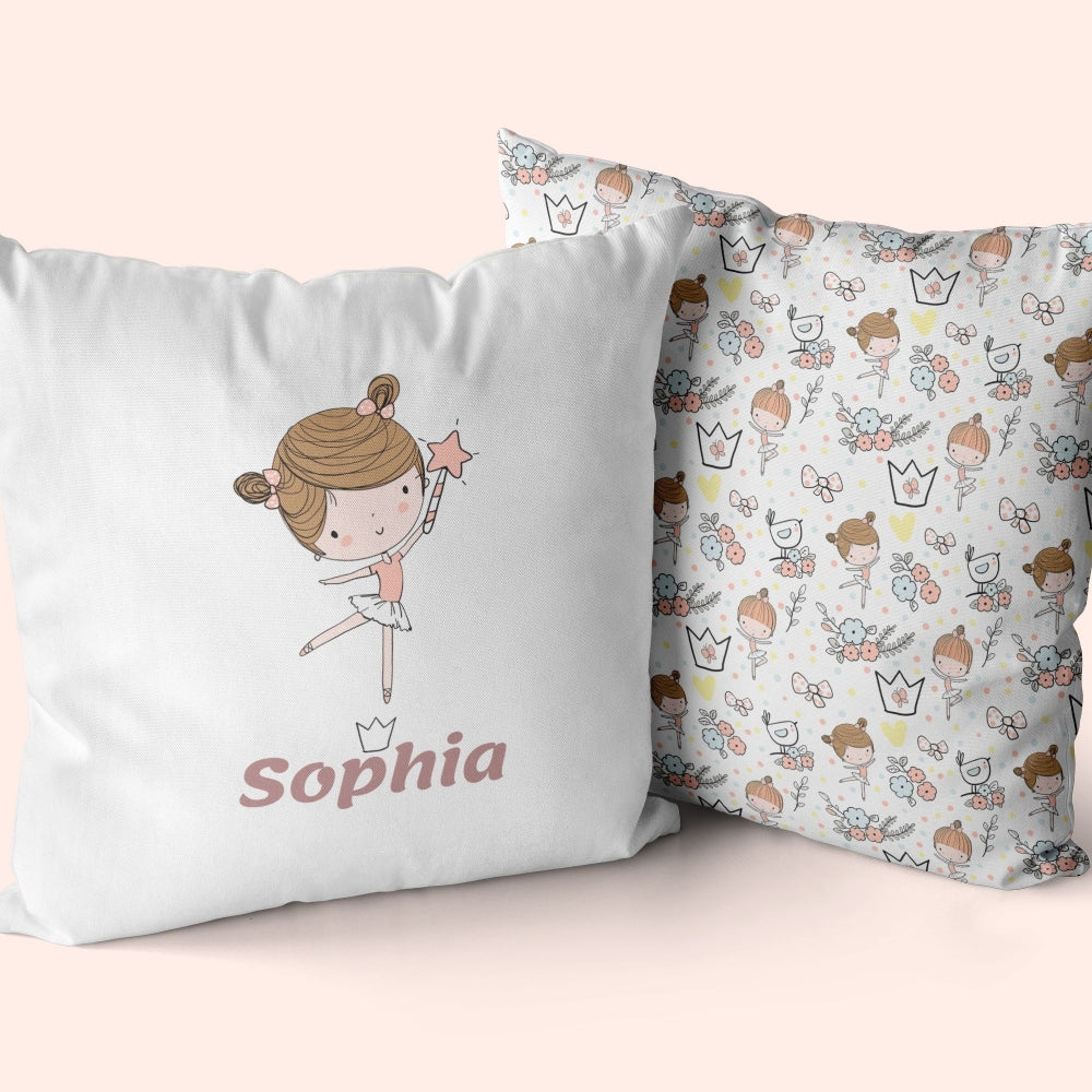 Personalized Ballerina Throw Pillows | Set of 2 | Collection: After the Dance | For Nurseries & Kid's Rooms
