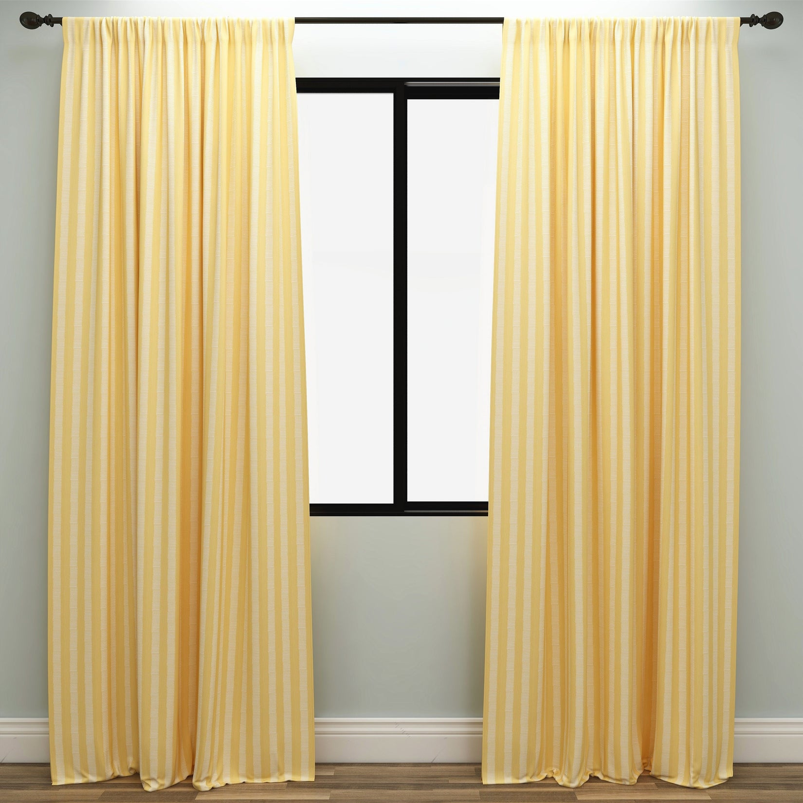 Dash Brazilian Yellow Slub Kids Curtains