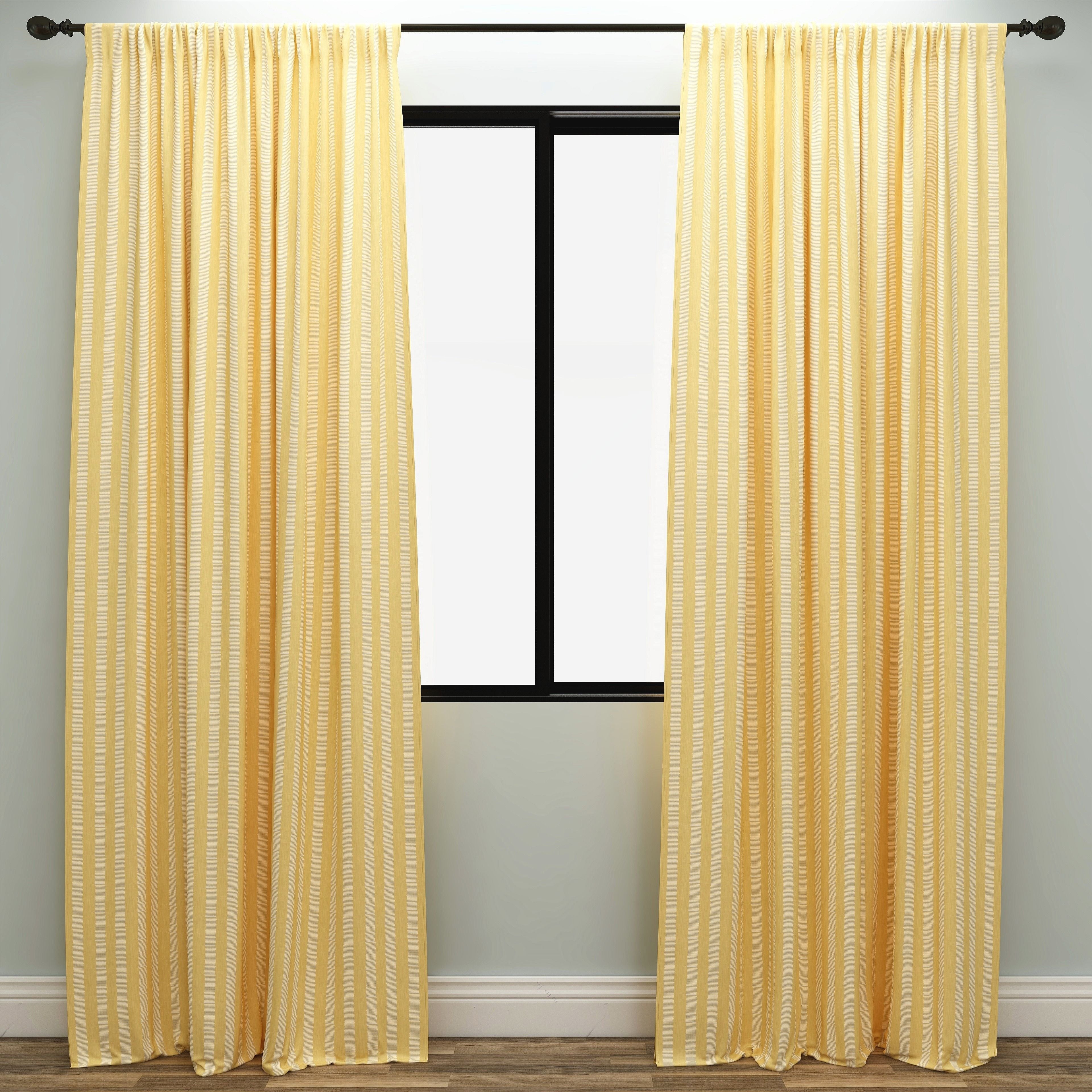 Dash Brazilian Yellow Slub Kids Curtains