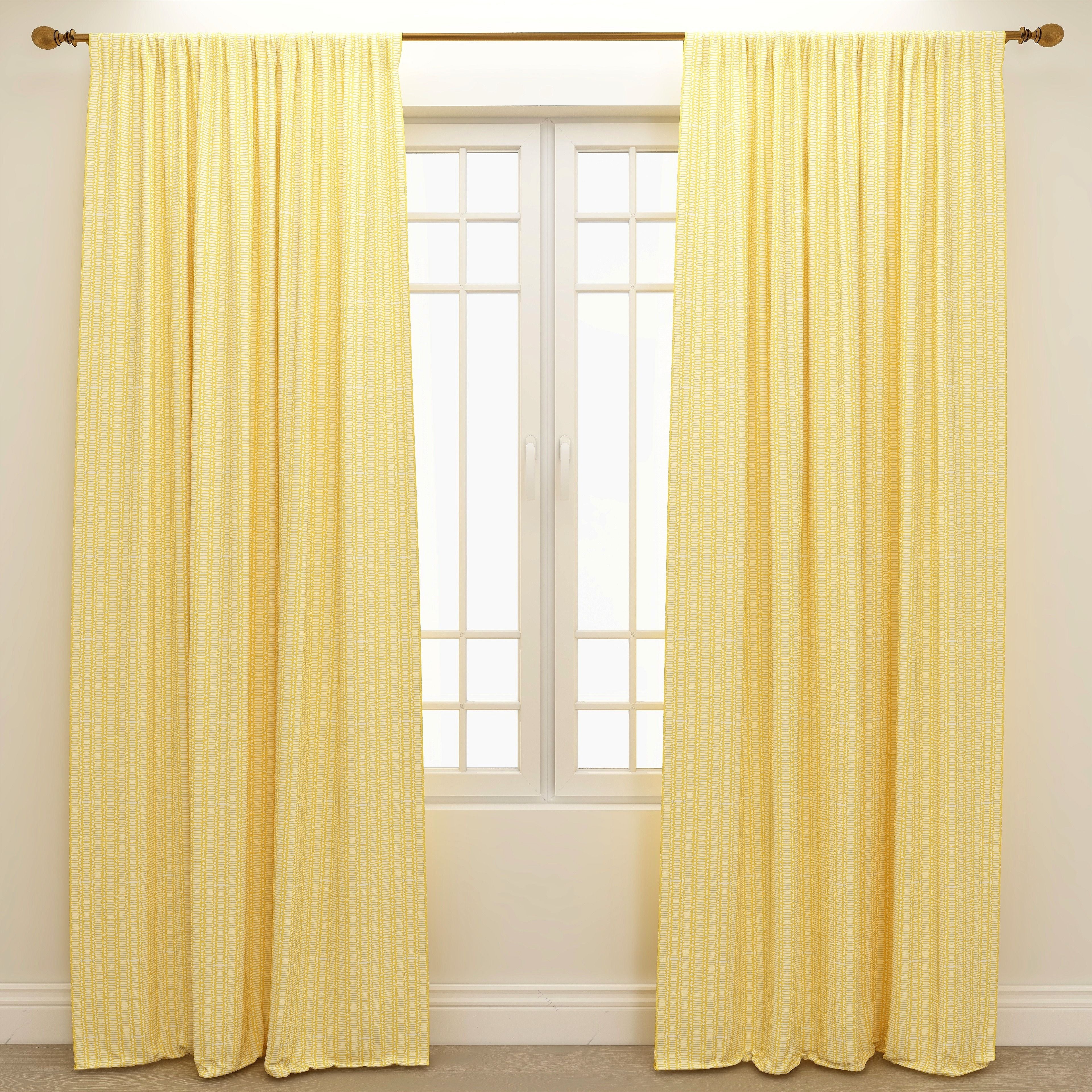 Deja Spice Yellow Kids Curtains