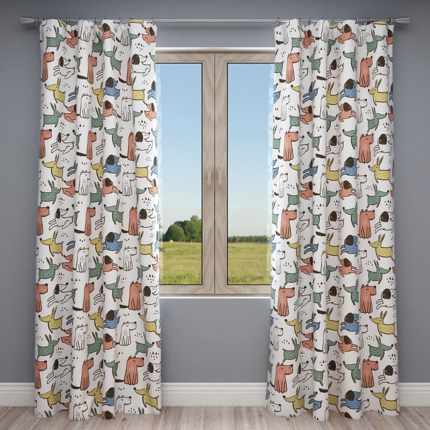 Dog Kids & Nursery Blackout Curtains - Dog Park