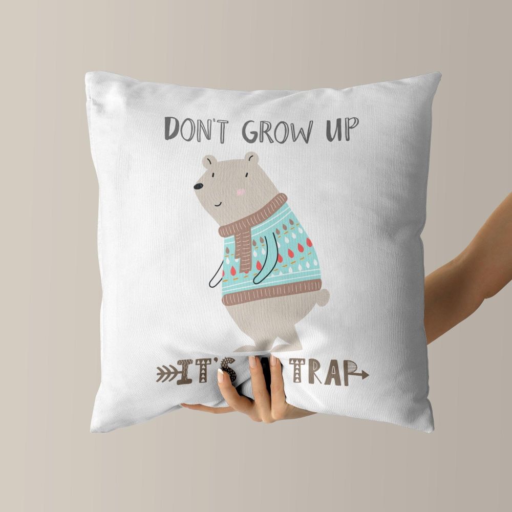 Bear Throw Pillow For Nurseries & Kid's Rooms - Bear Trap