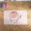 Personalized Elephant Area Rug for Nurseries and Kid's Rooms - Trunks and Kisses 2
