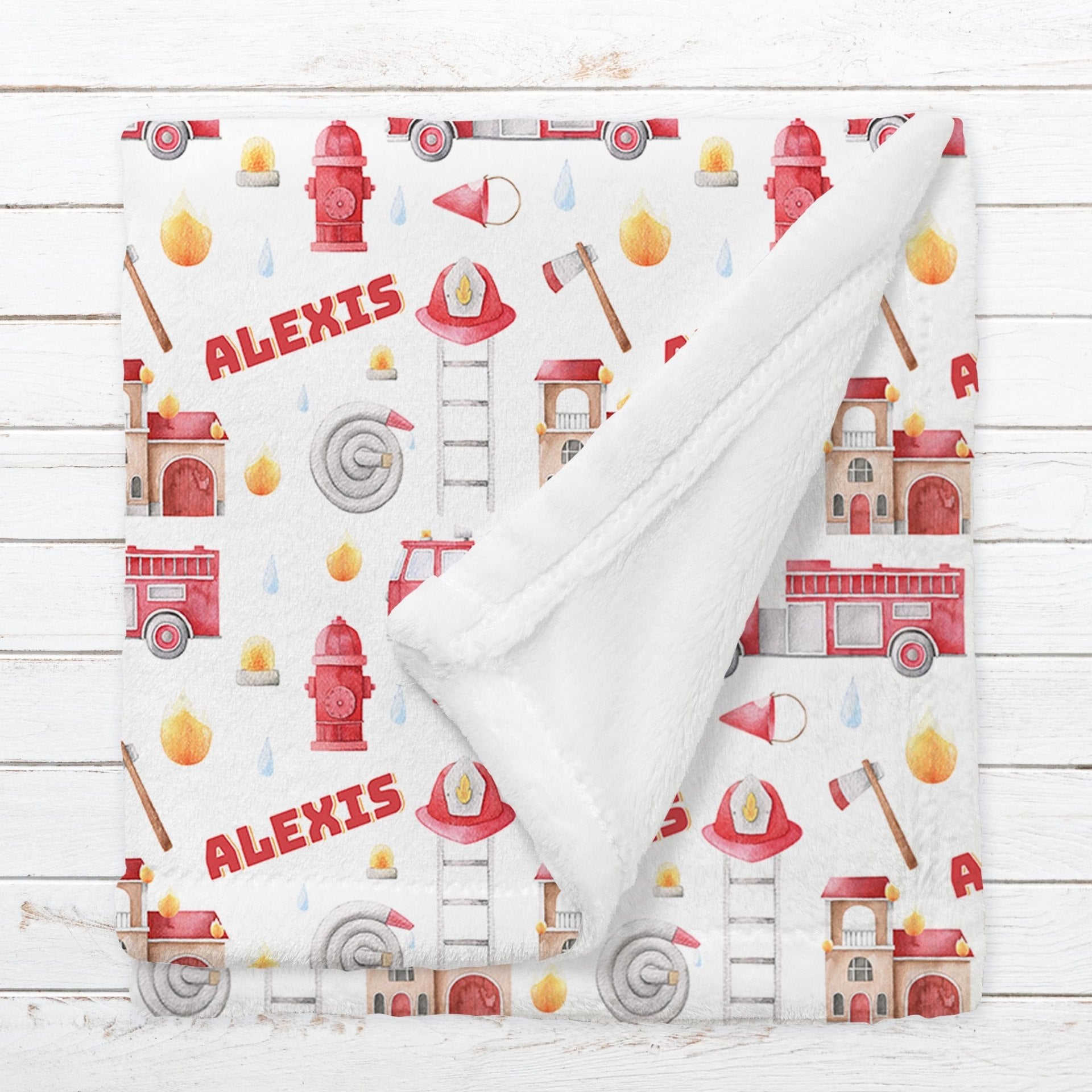Personalized Firefighter Blanket for Babies, Toddlers and Kids - Fire Brigade