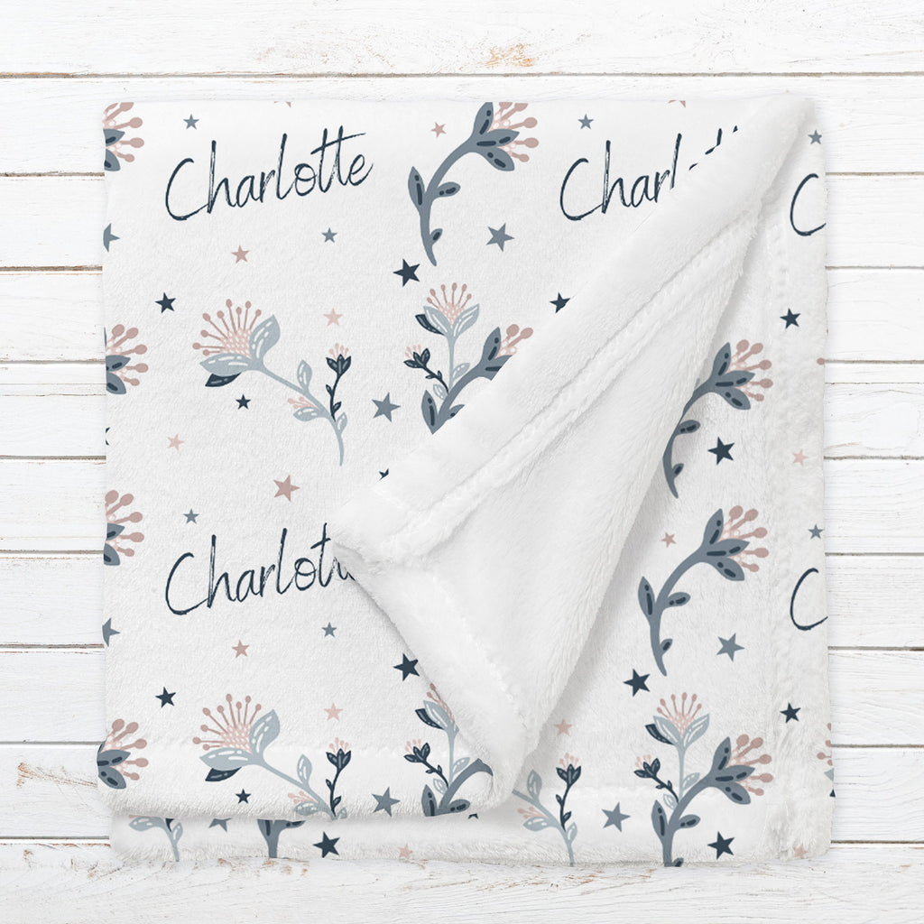 Personalized Floral Blanket for Babies, Toddlers and Kids - Secret Garden