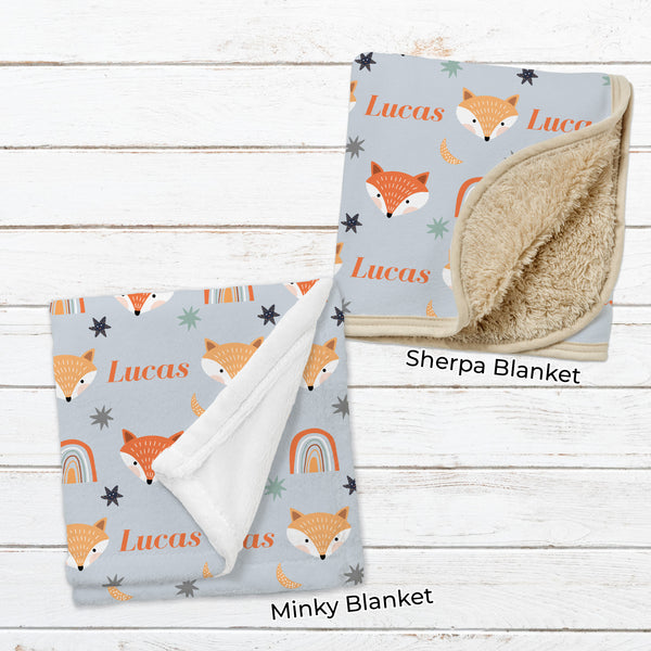 Personalized Fox Blanket for Babies, Toddlers and Kids - Gone In The Wild