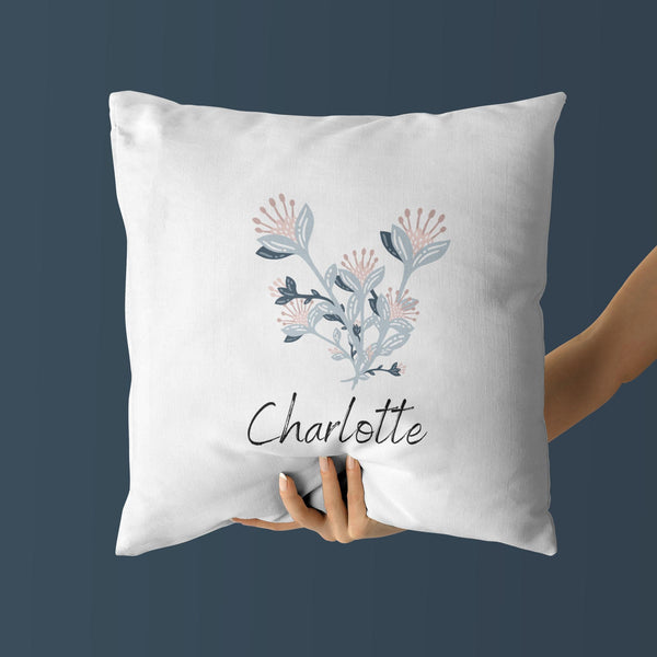 Personalized Floral Throw Pillows | Set of 2 | Floral | For Nurseries & Kid's Rooms
