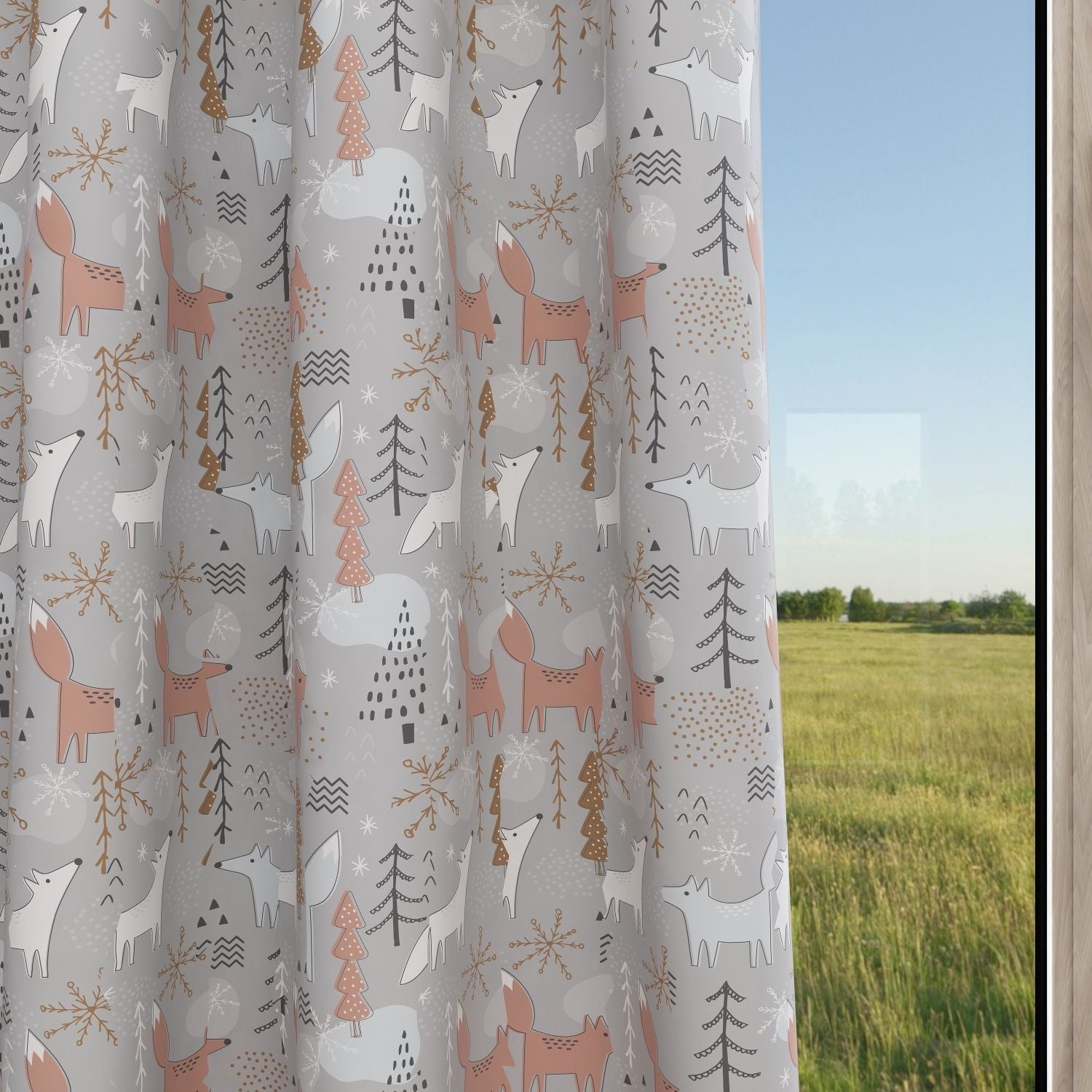 Fox Kids & Nursery Blackout Curtains - Sniff and Turn