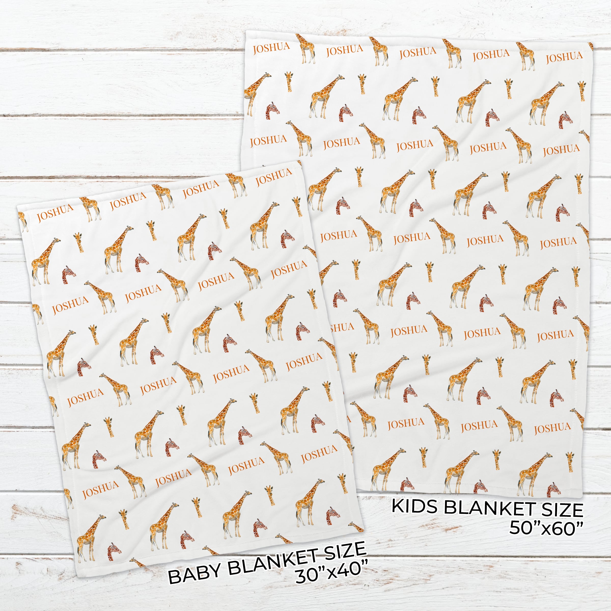 Personalized Giraffe Name Blanket for Babies & Kids - Your High-Necks