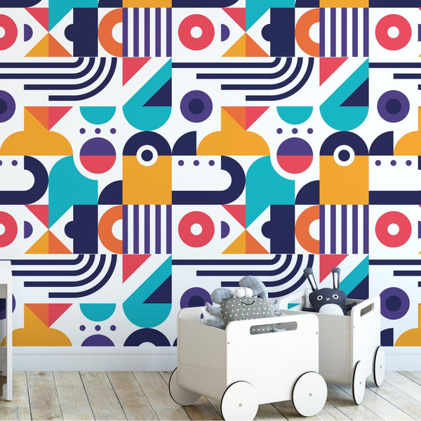 Geometric Peel and Stick or Traditional Wallpaper - Geometric Playtime