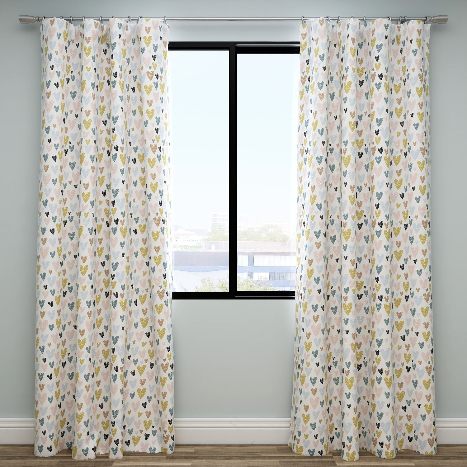 Hearts Kids & Nursery Blackout Curtains - Heart Beats