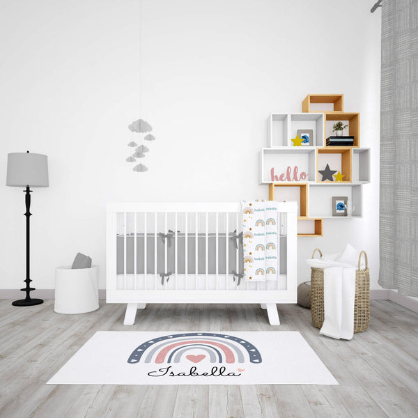 Personalized Rainbow Area Rug for Nurseries and Kid's Rooms - Follow the Rainbow 1